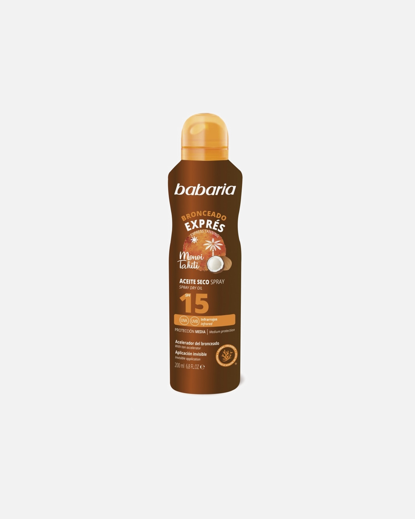 Autobronceado para Mujer Babaria Aceite Seco Spray Spf15 200 ML
