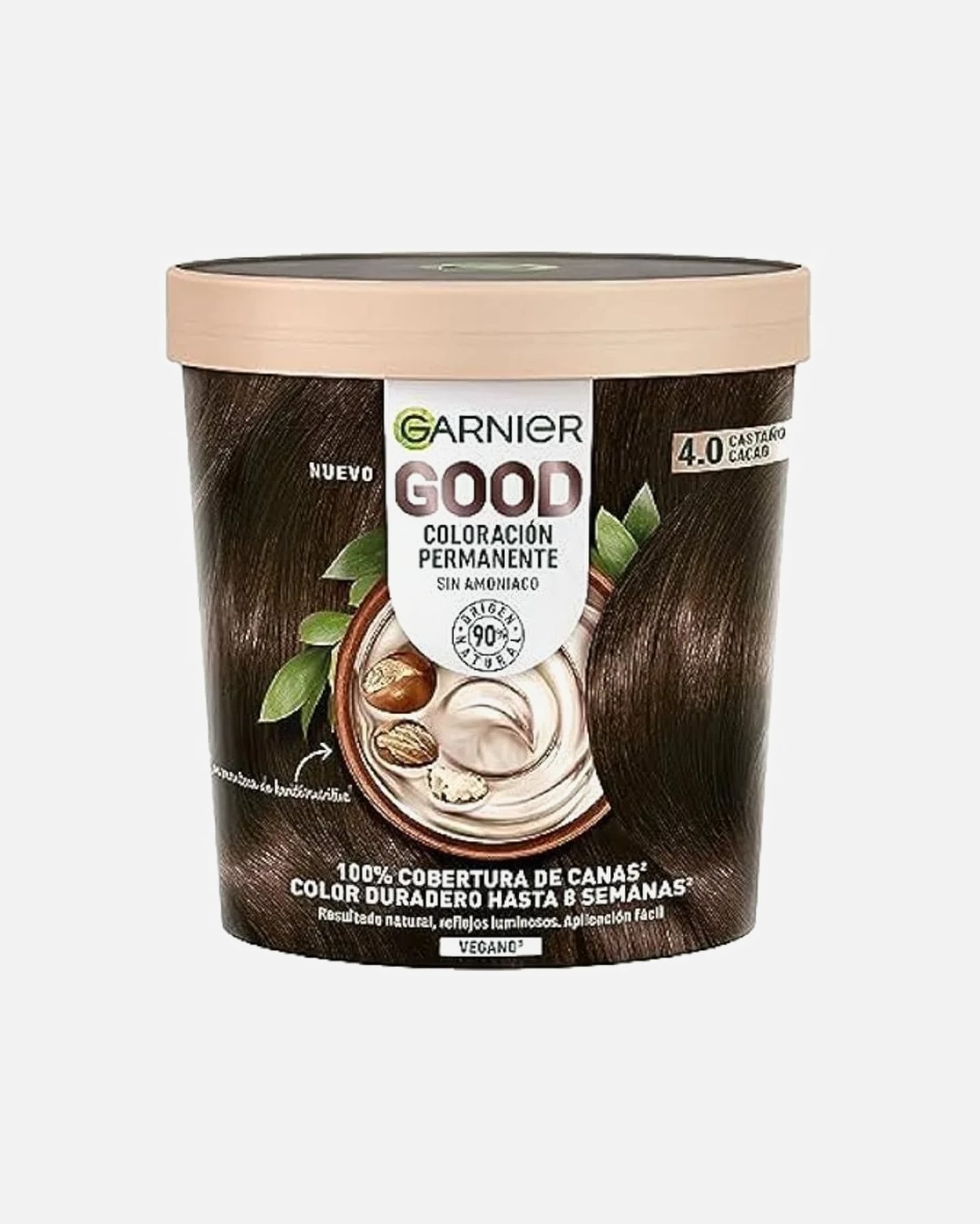 Tinte Capilar para Unisex Garnier GOOD COLORACIÓN PERMANENTE SIN AMONIACO 4.0 Castaño Cacao