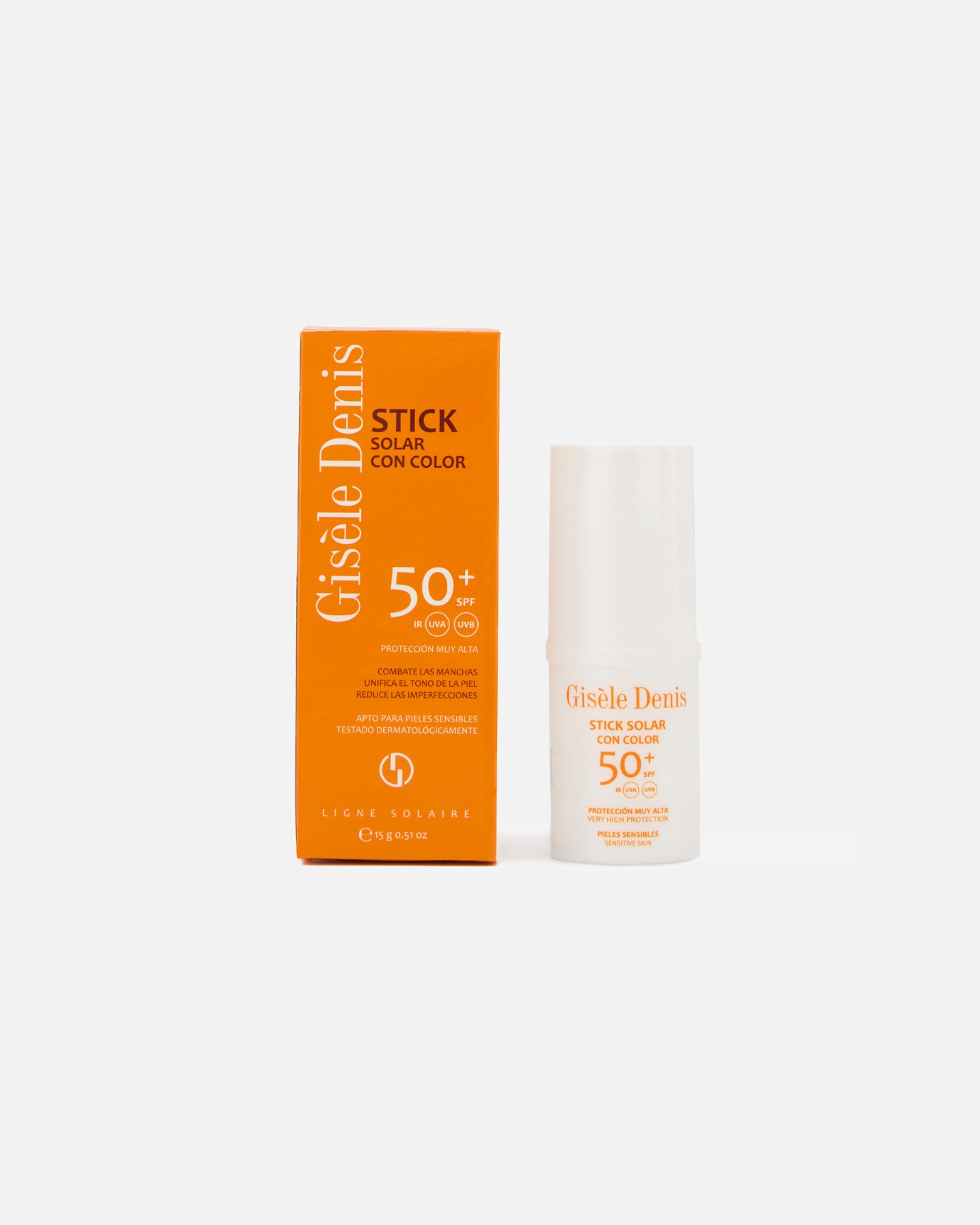 Crema solar para Unisex Gisèle Denis Ligne Solaire Stick Solar con Color SPF 50+ 15 ml