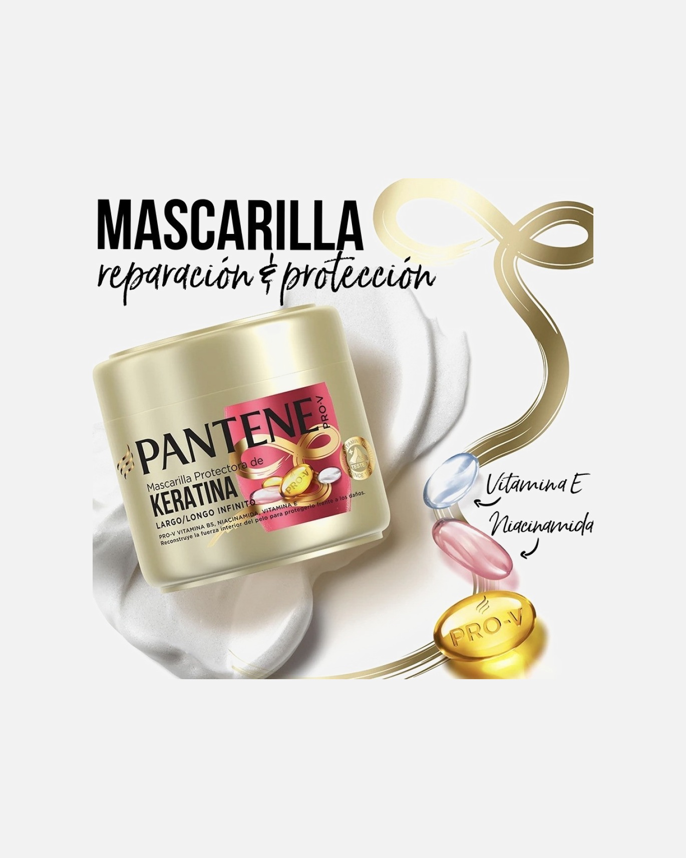 Mascarilla capilar para Mujer Pantene Largo Protectora con Keratina 300 ML