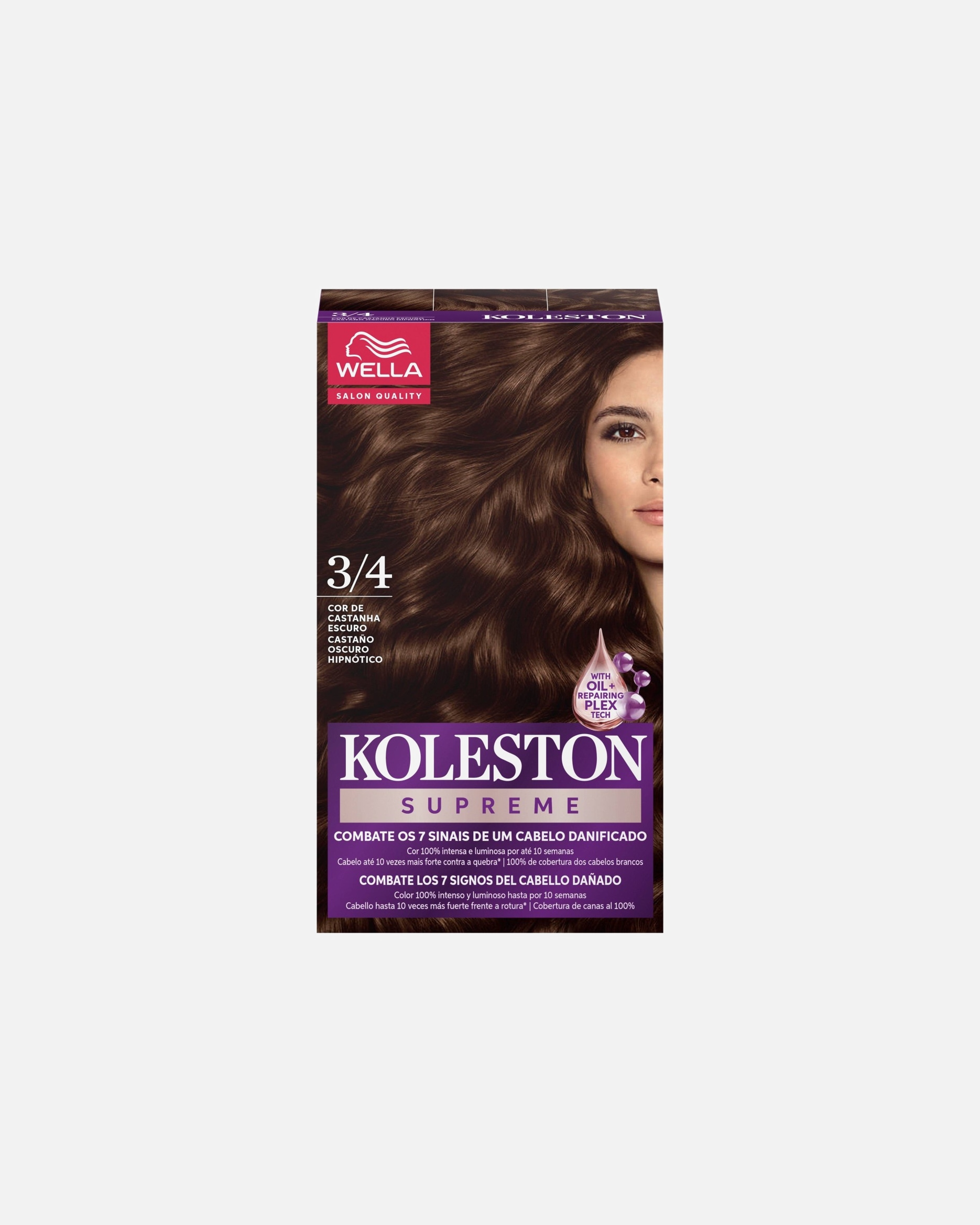 Tinte Capilar para Unisex Wella Professionals Koleston Kit Supreme-Tono Castaño Oscuro Hipnótico 1 Pieza