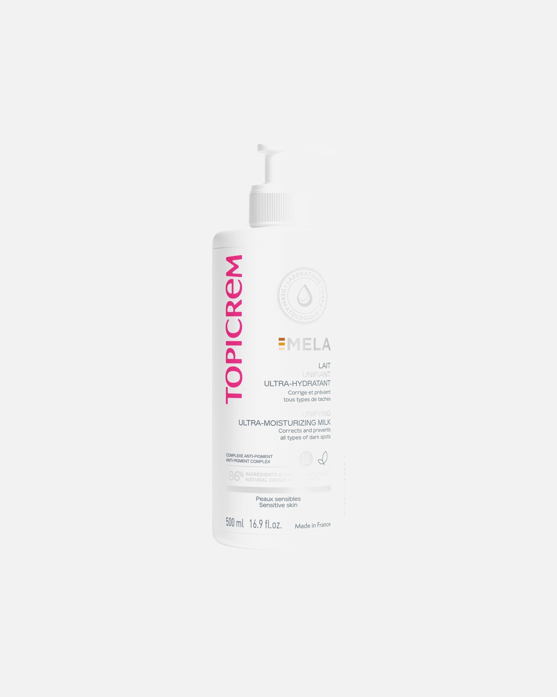 Leche corporal para Unisex Topicrem Mela Ultra Hidratante 500 ml