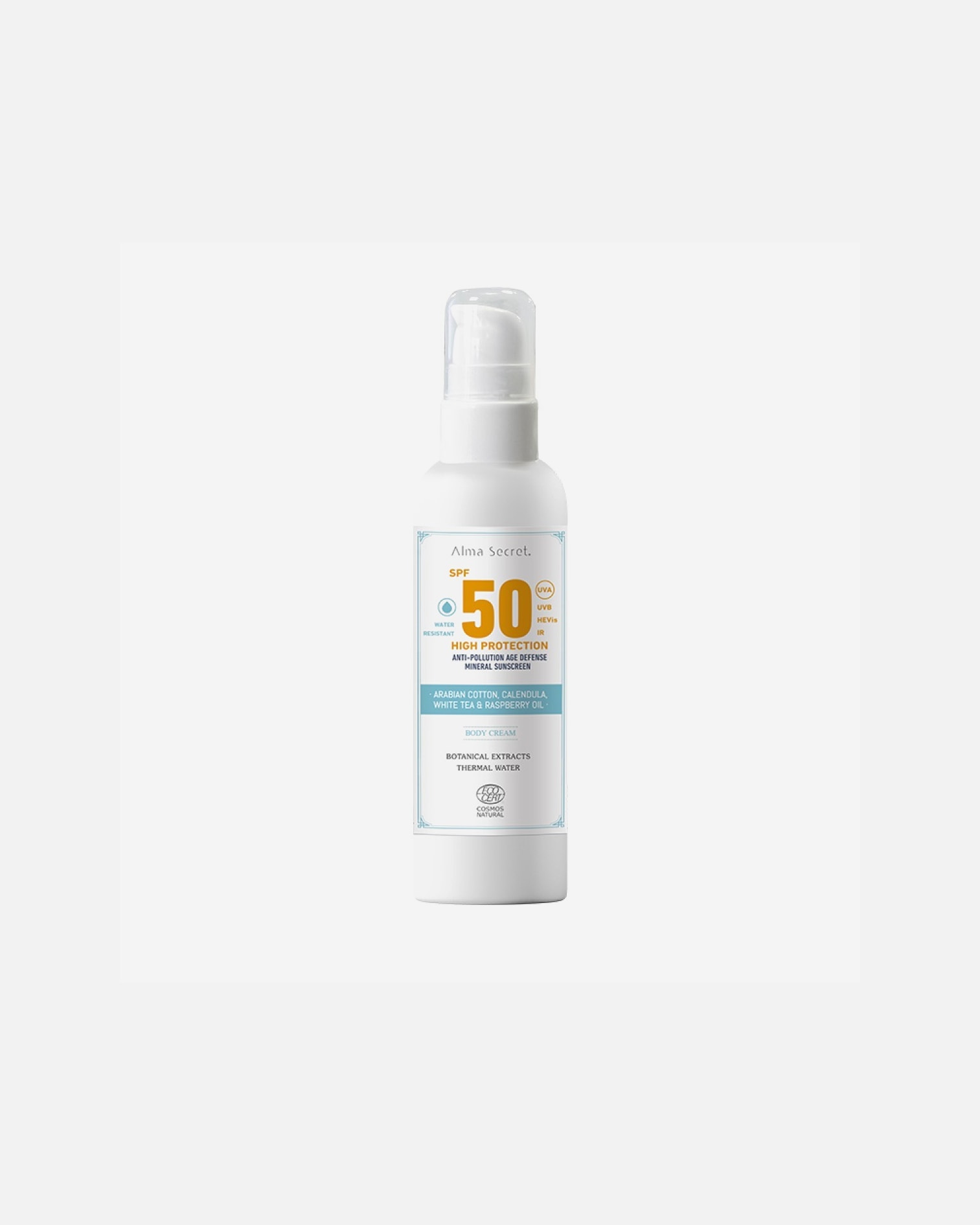Crema solar para Unisex Alma Secret Protección Corporal SPF50 200 ML