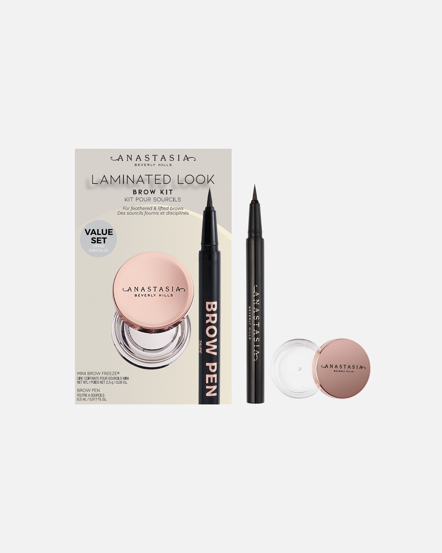 Set de maquillaje para cejas para Unisex Anastasia Beverly Hills Laminated Look Brow Kit Ebony