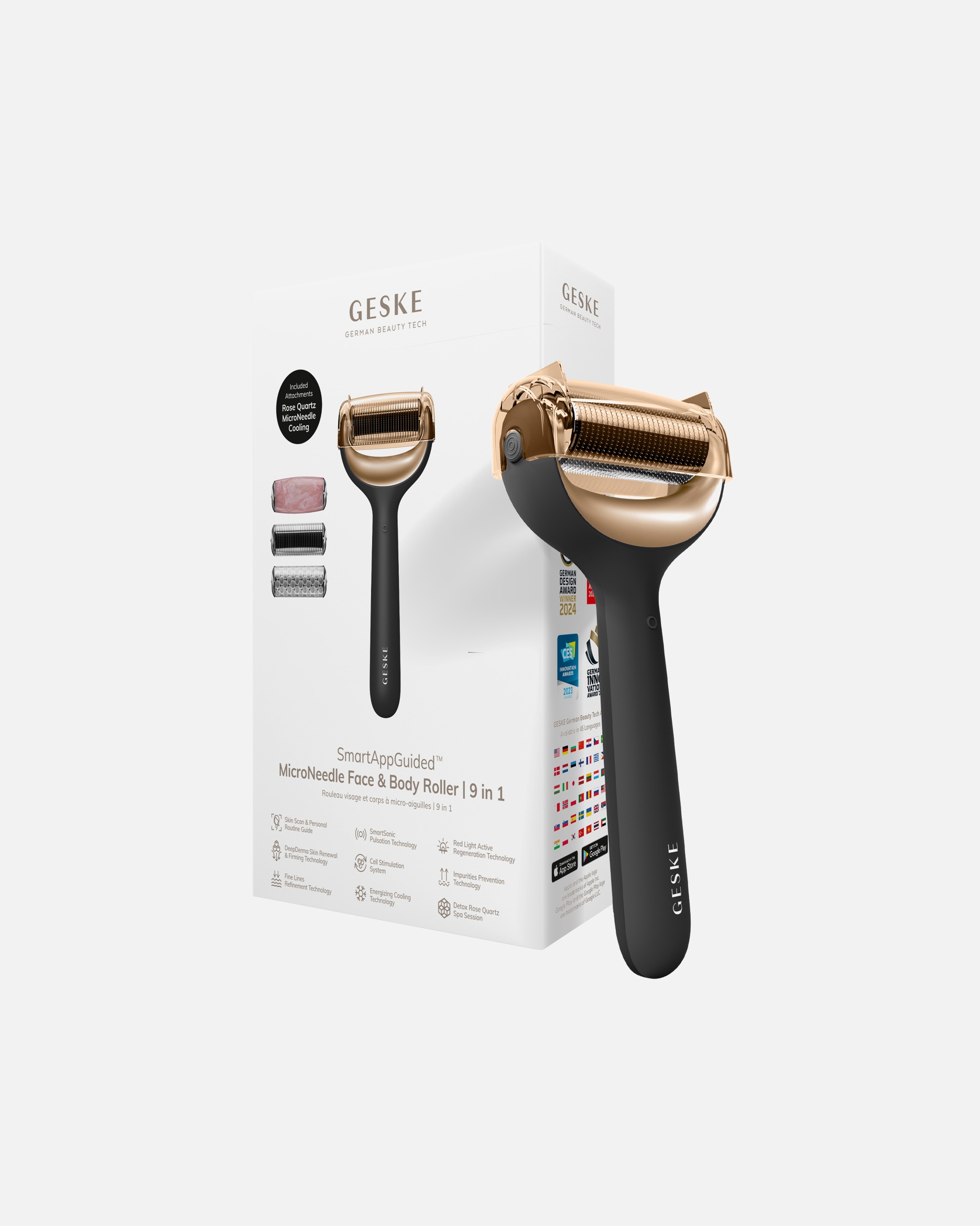 Accesorios de limpieza para Unisex GESKE Micro Needle Face & Body Roller 9 In 1 1 Pieza