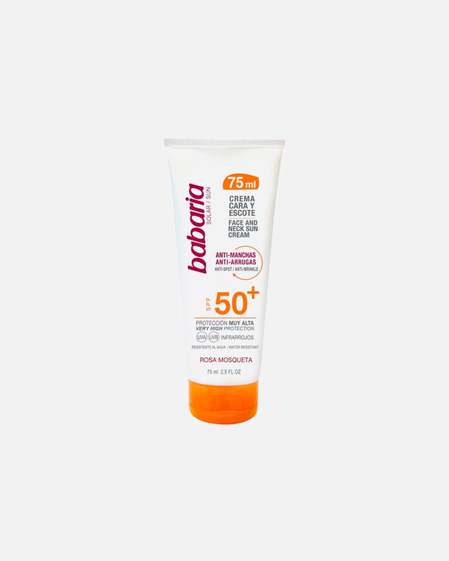 Crema solar para el rostro para Unisex Babaria CARA & ESCOTE anti-manchas SPF50+ 75 ml