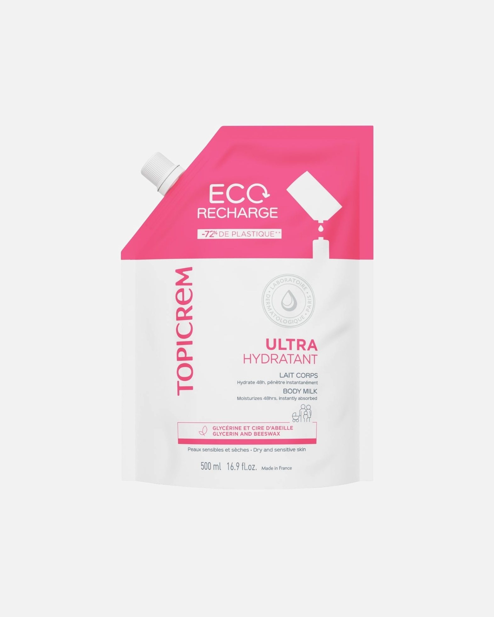 Loción corporal para Unisex Topicrem Ultra Hydratant 500 ml - Recharge