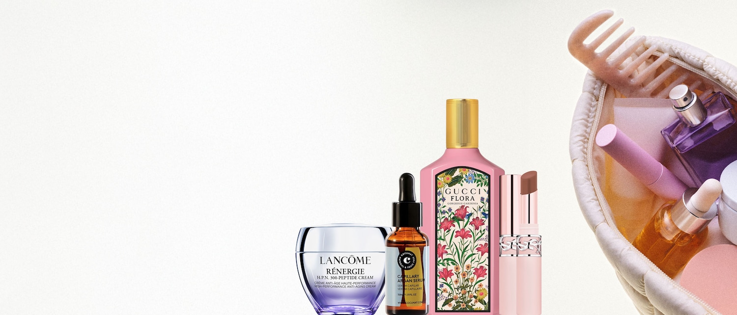 Descubre la crema antiedad de alto rendimiento Lancôme Rénergie H.P.N. 300-Peptide Cream en un envase de cristal lila, diseñada para una piel rejuvenecida.