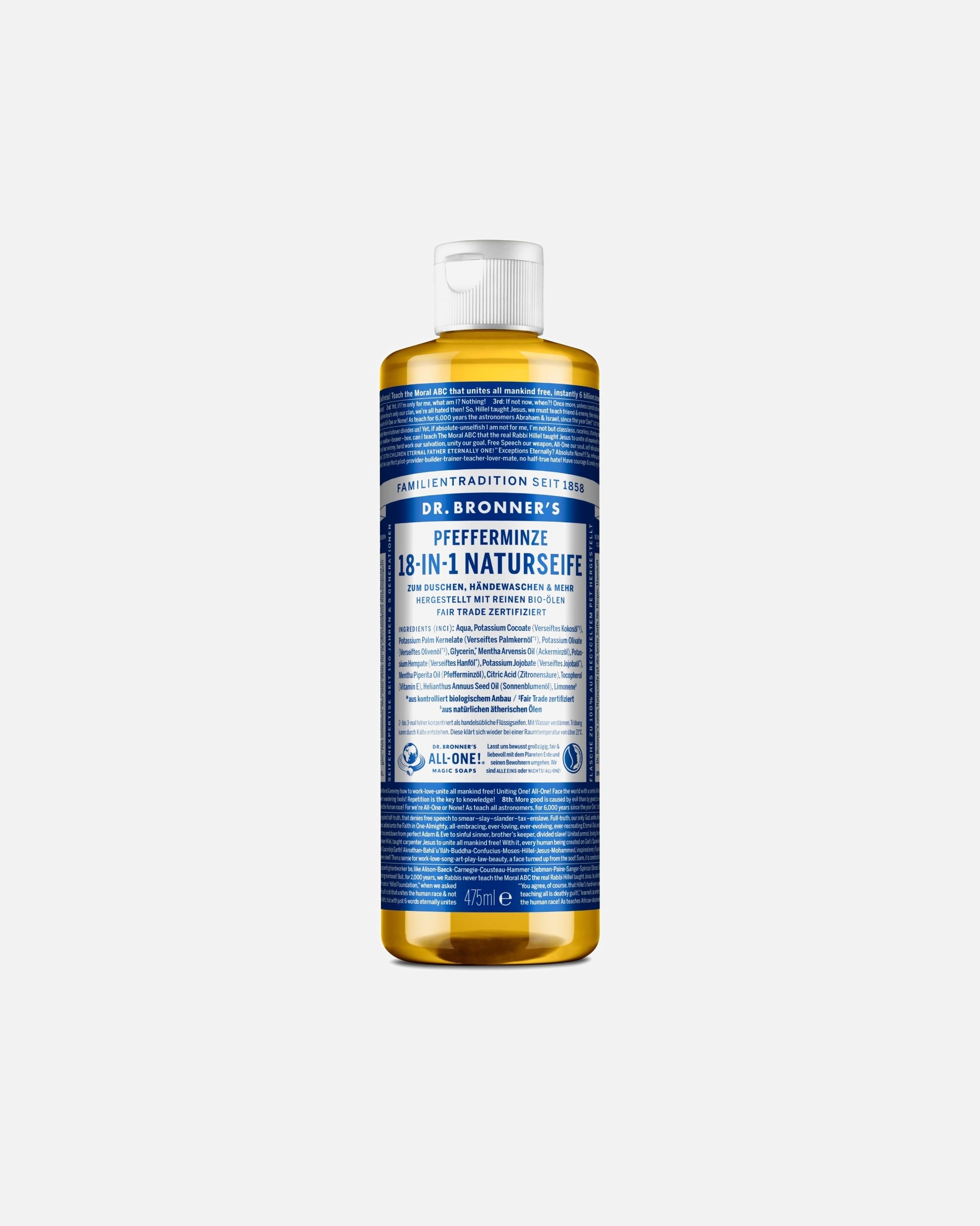 Gel de ducha para Unisex Dr. Bronner's Peppermint 18-in-1 Natural 475 ml