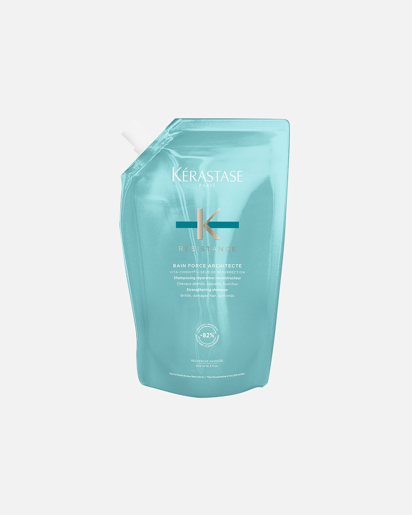 Champú capilar para Unisex Kérastase Résistance Bain Force Architecte 500 ml - Recarga