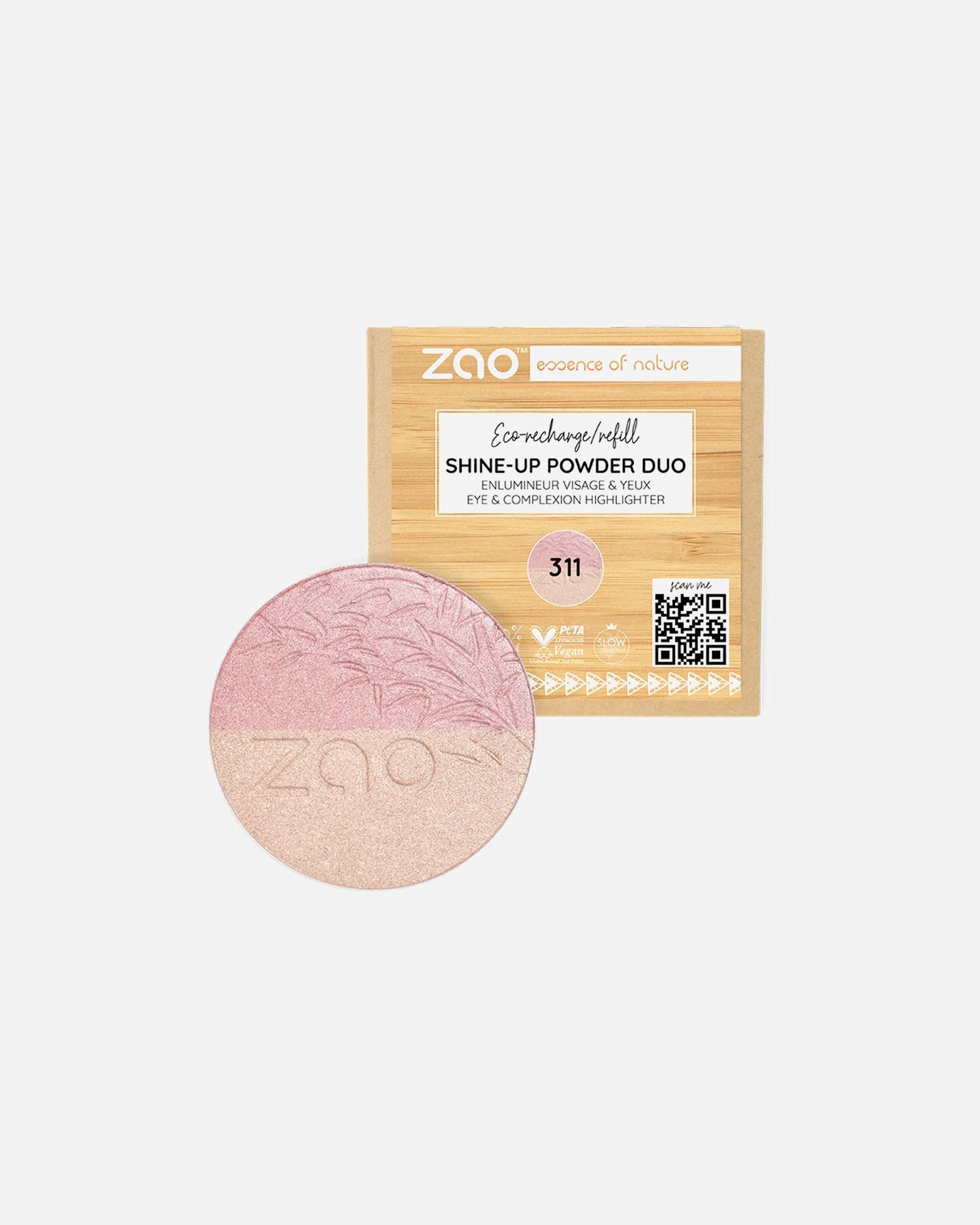 Iluminador para Unisex ZAO Shine-up Powder 311 - PINK & GOLD