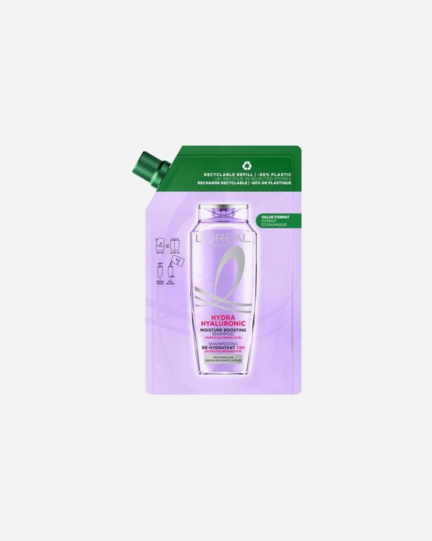 Champú capilar para Unisex L’Oréal Paris Elvive Hydra Hialurónico 500 ml