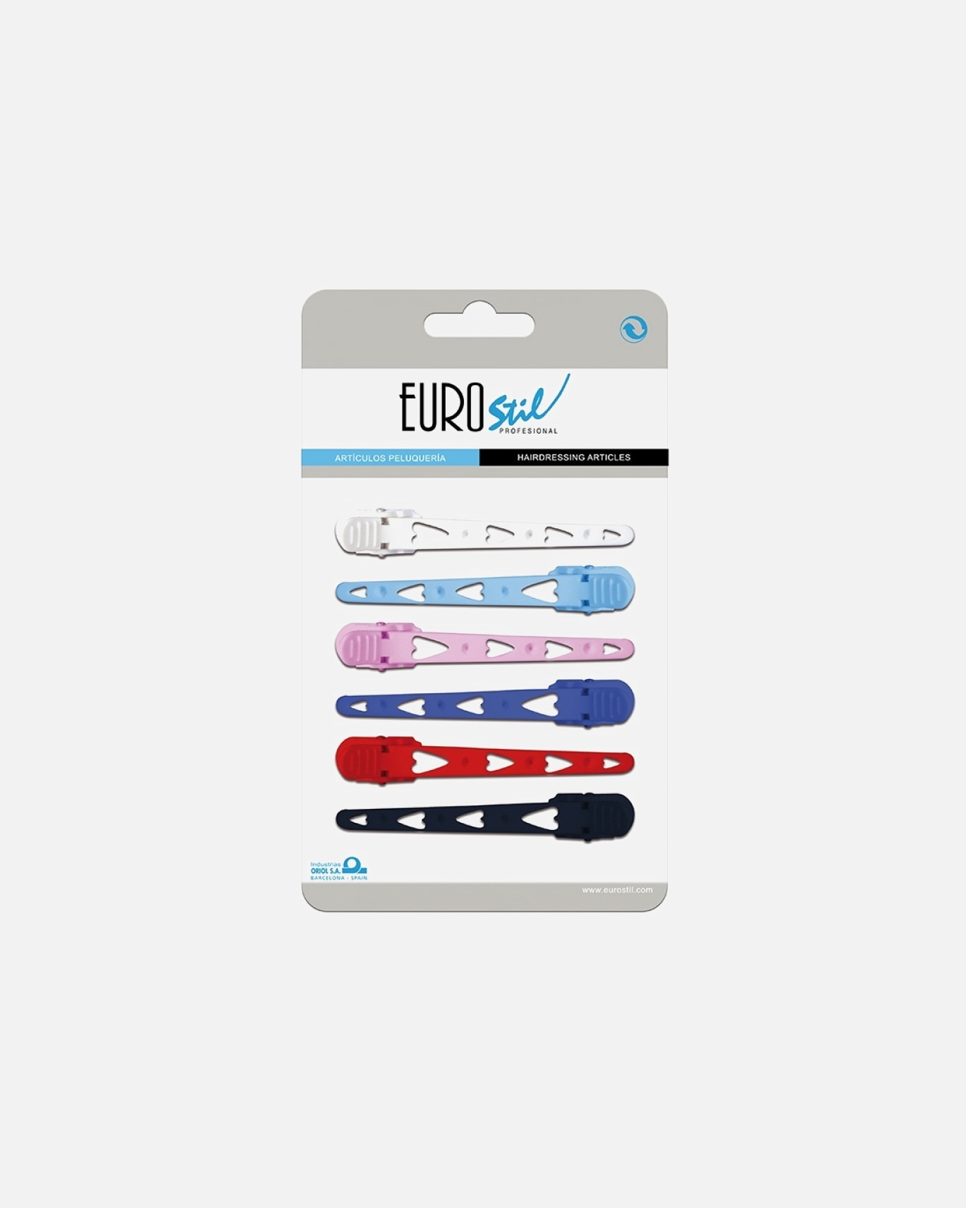 Pinza de pelo para Mujer Eurostil 6 Pinzas Plástico Corazón 1 UN
