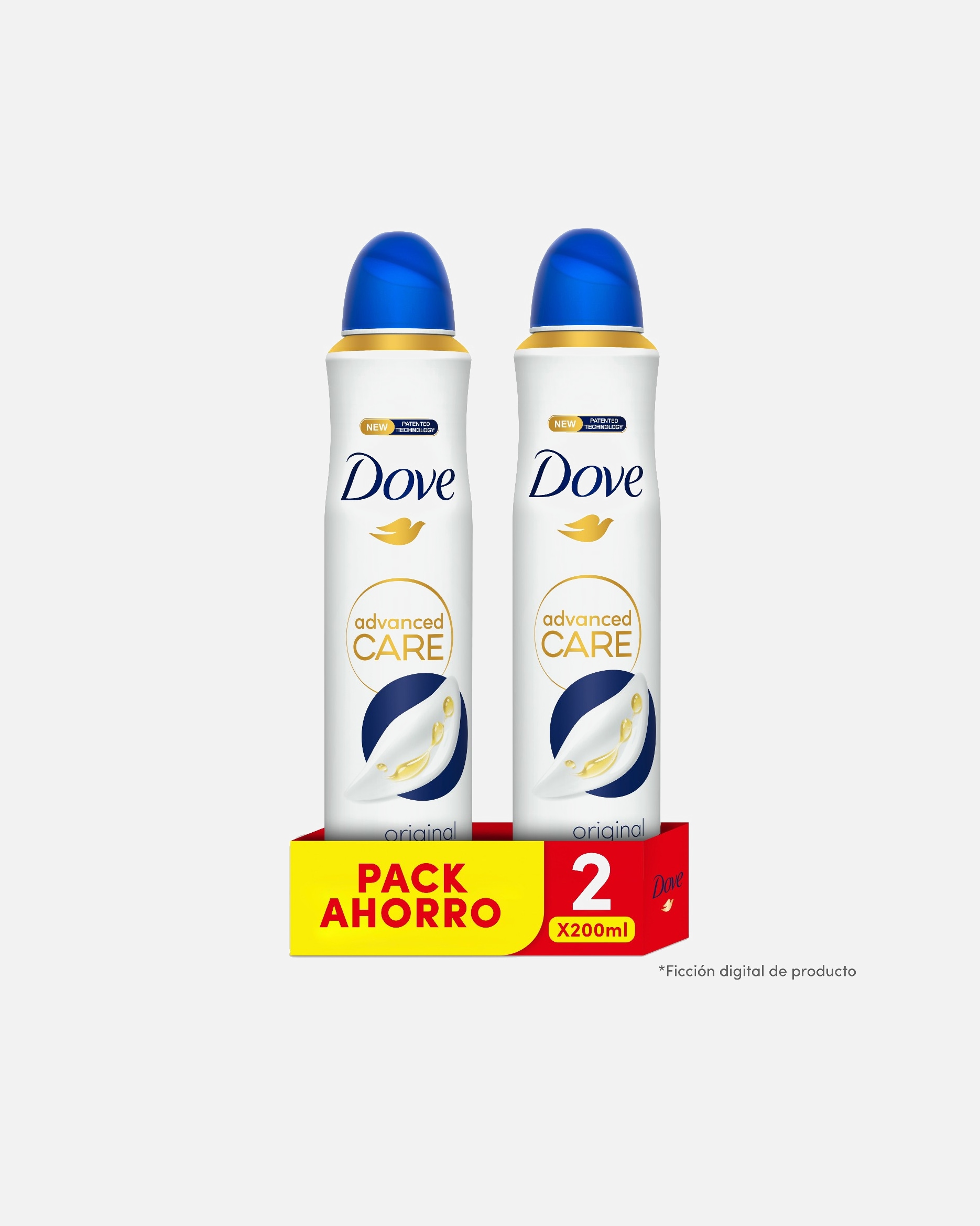 Desodorante para Unisex Dove Advanced Care Aerosol Original 72h Pack Ahorro Duplo