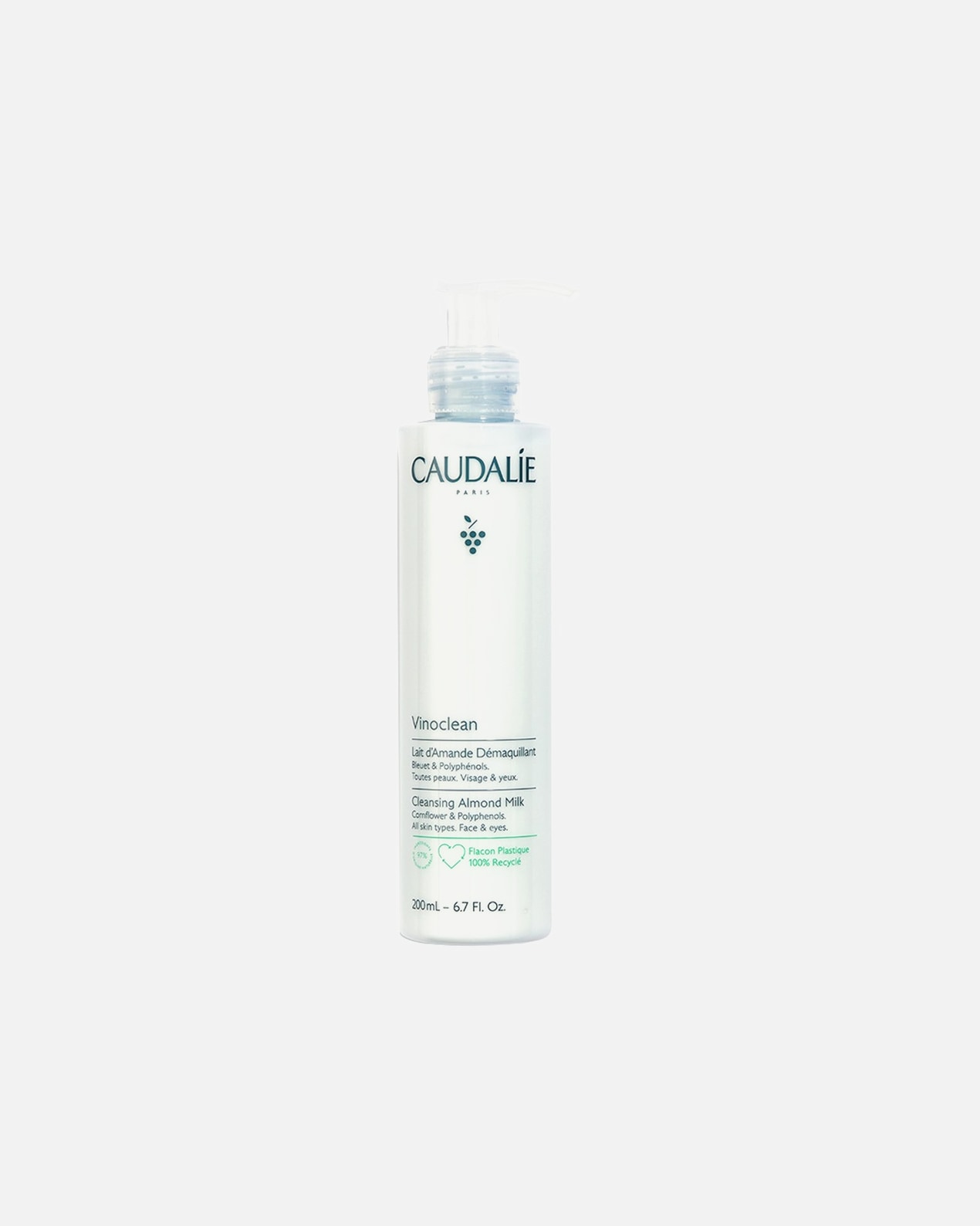 Leche limpiadora para Unisex Caudalie Vinoclean Mandel 200 ml