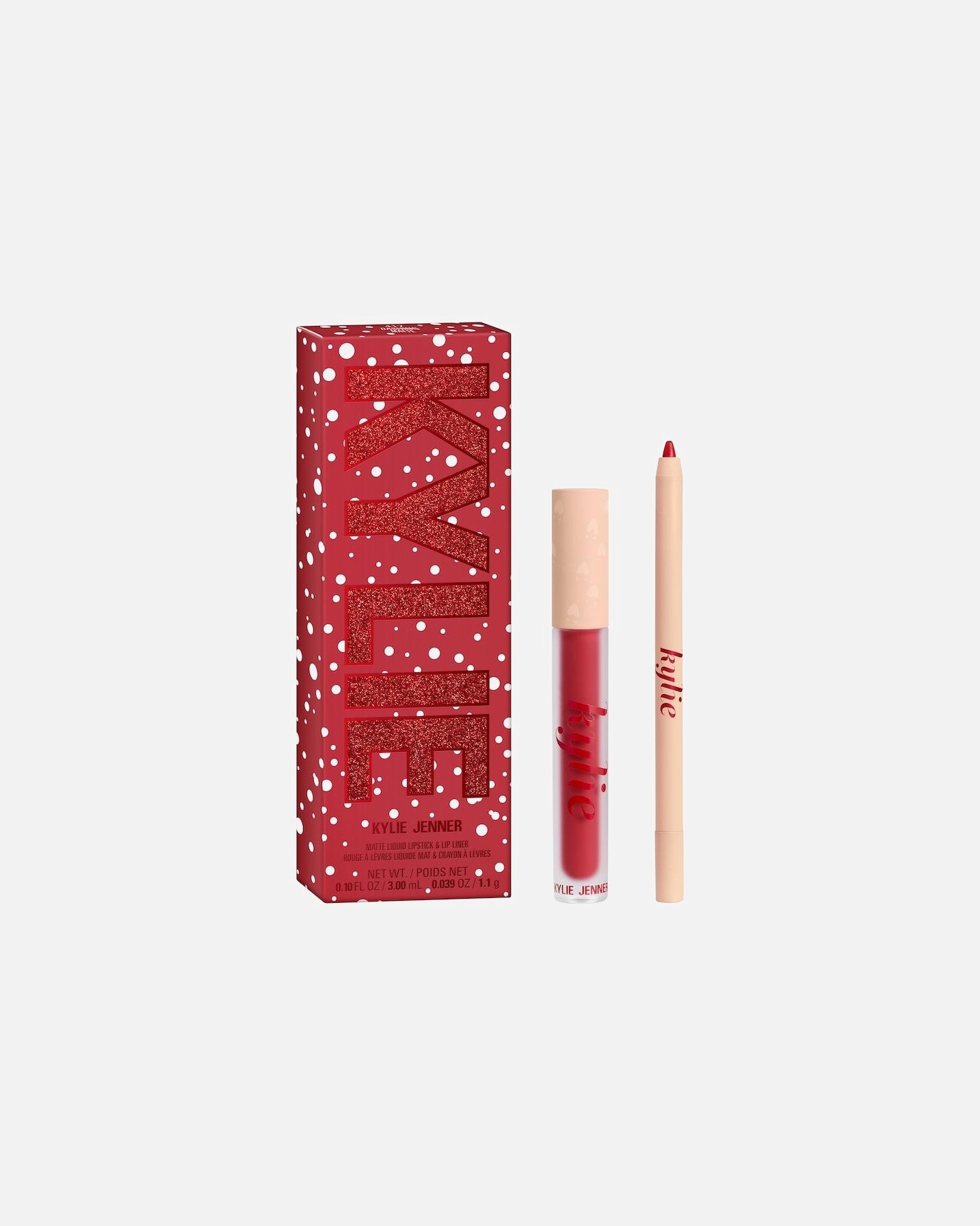 Set de maquillaje para labios para Unisex KYLIE COSMETICS Holiday Collection Matte Liquid Lip Kit Red 1 Pieza