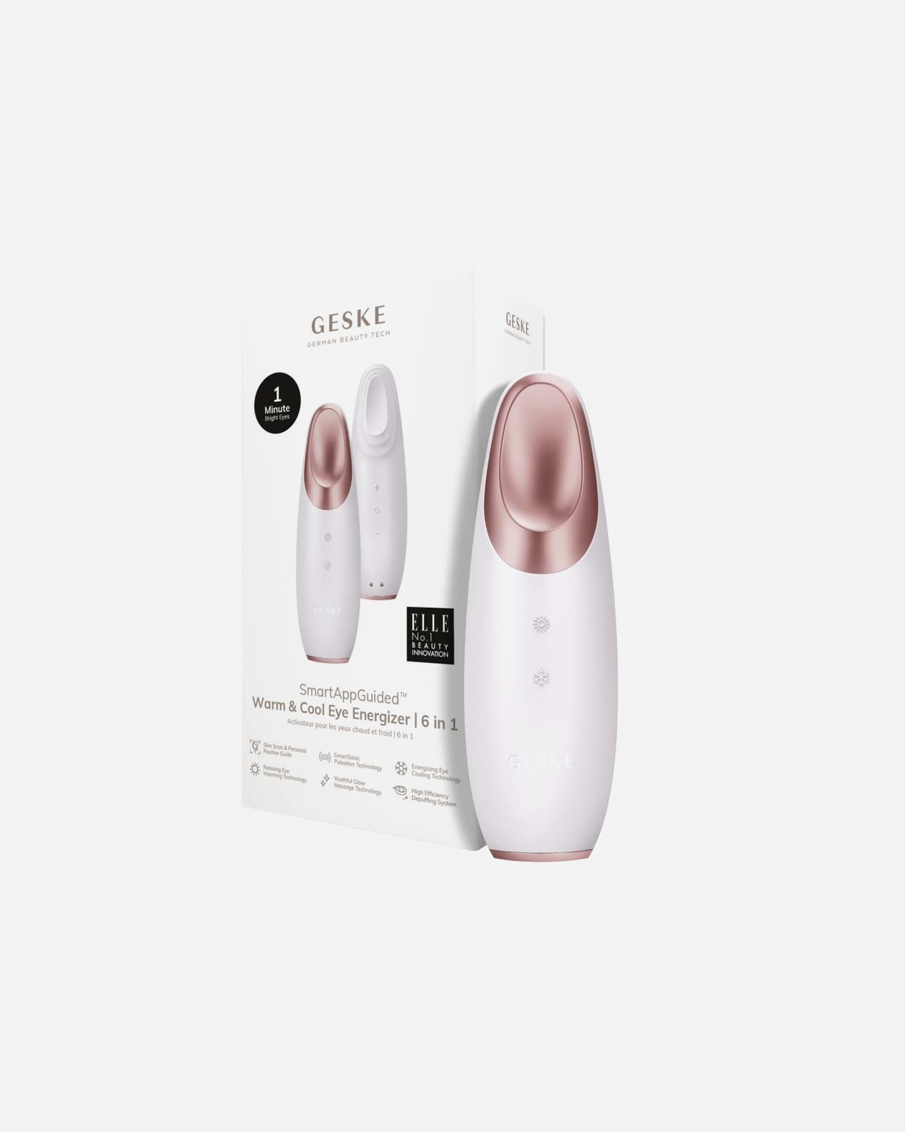 Dispositivo de masaje facial eléctrico para Unisex Geske SmartAppGuided™ Warm & Cool Eye Energizer 6 in 1 1 Un