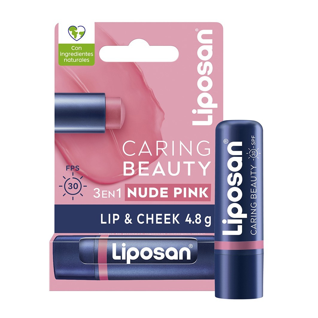 Imagen de CARING BEAUTY BÁLSAMO 3 EN 1 LABIOS Y MEJILLAS COLOR INTENSO SPF30