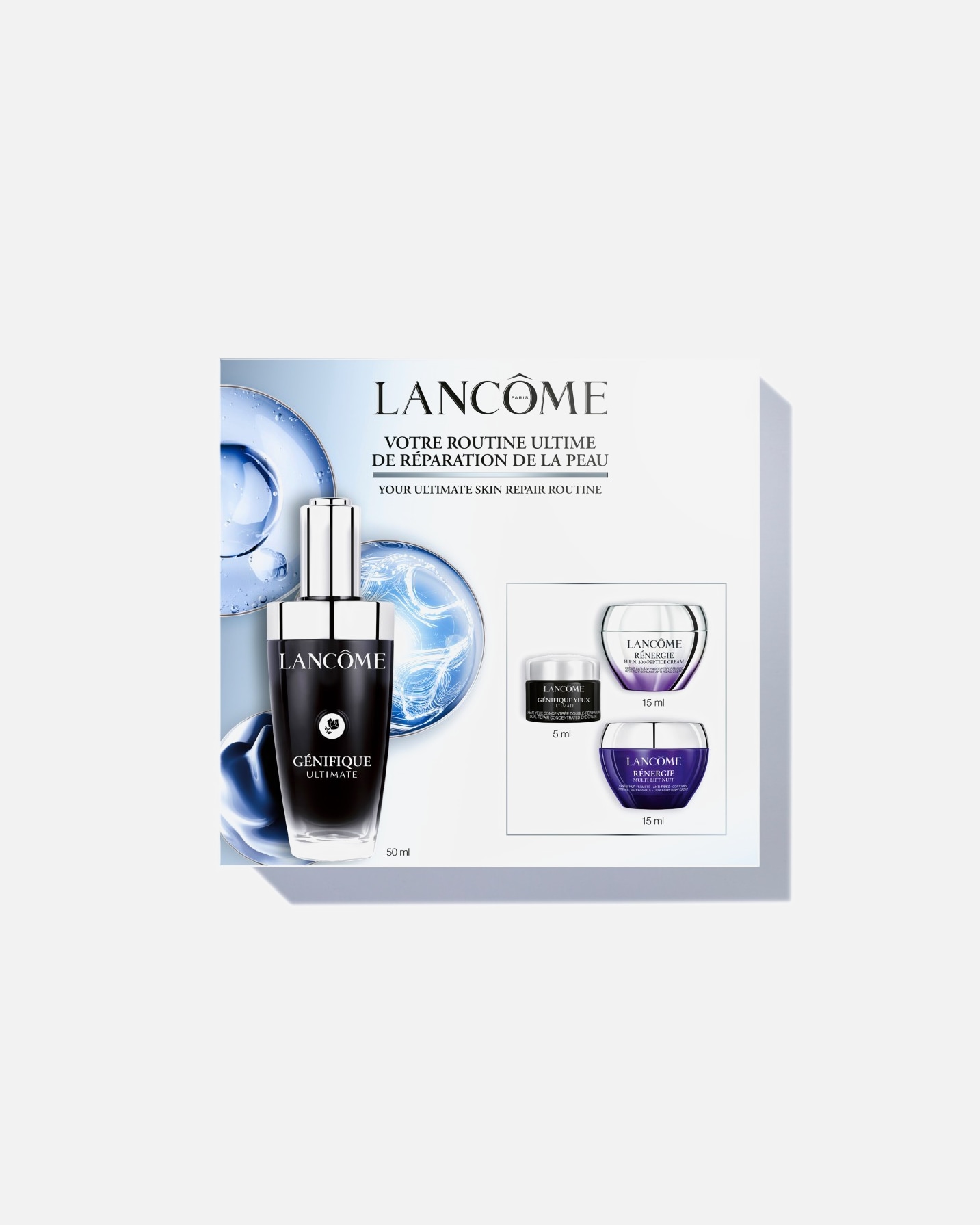 Set de tratamiento facial para Unisex Lancôme Génifique Rutina Día y Noche 50 ml