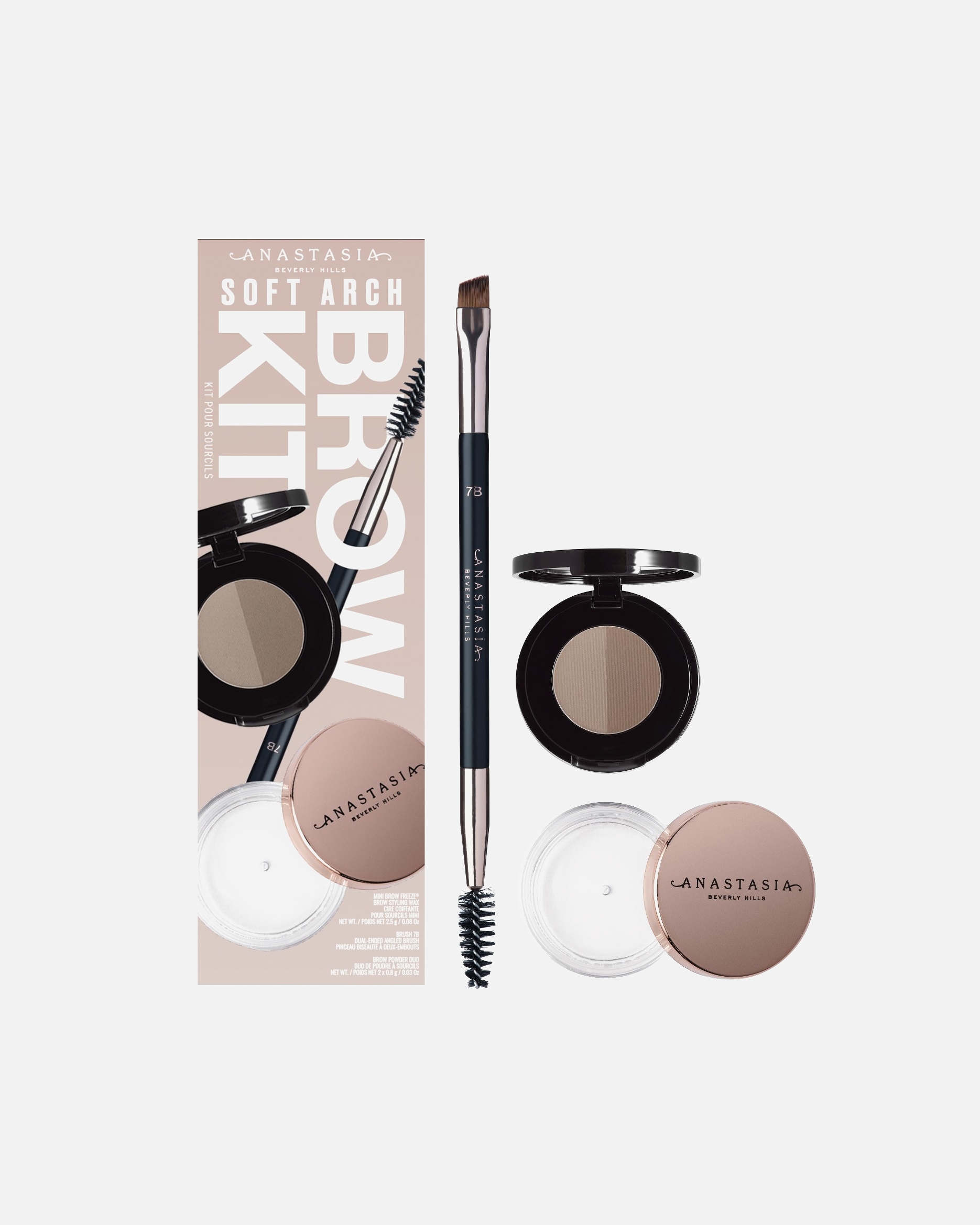 Set de maquillaje para cejas para Unisex Anastasia Beverly Hills Soft Arch Brow Kit Medium Brown
