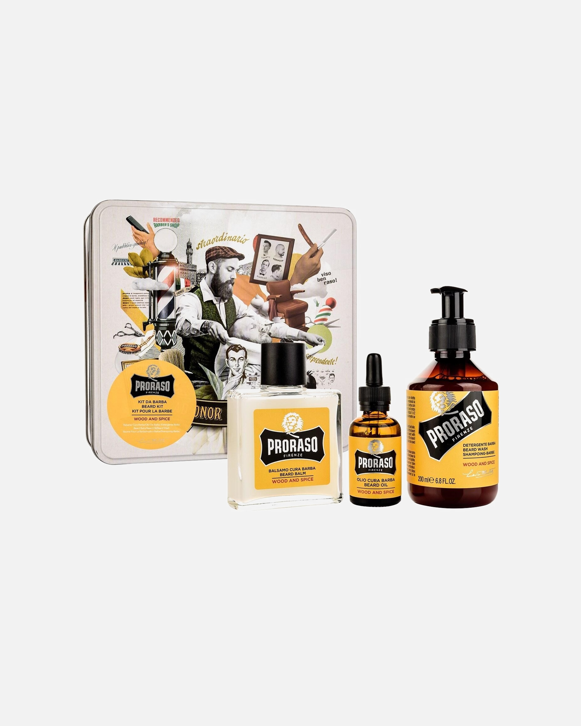 Set de tratamiento facial para Unisex PRORASO Beard Kit Wood & Spice Beard Kit Wood & Spice