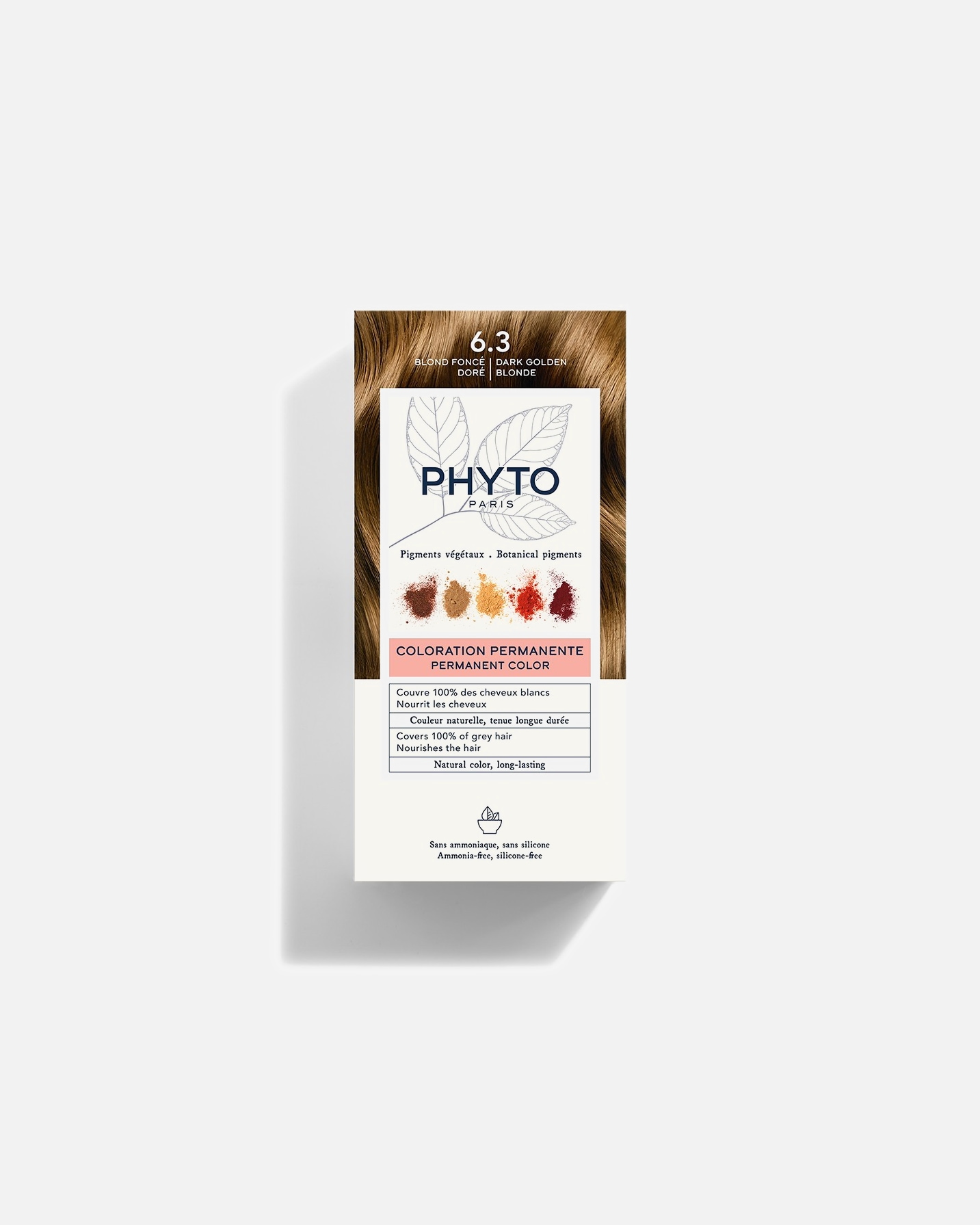 Tinte Capilar para Unisex Phyto Coloración Permanente 6.3 Dark Golden Blonde