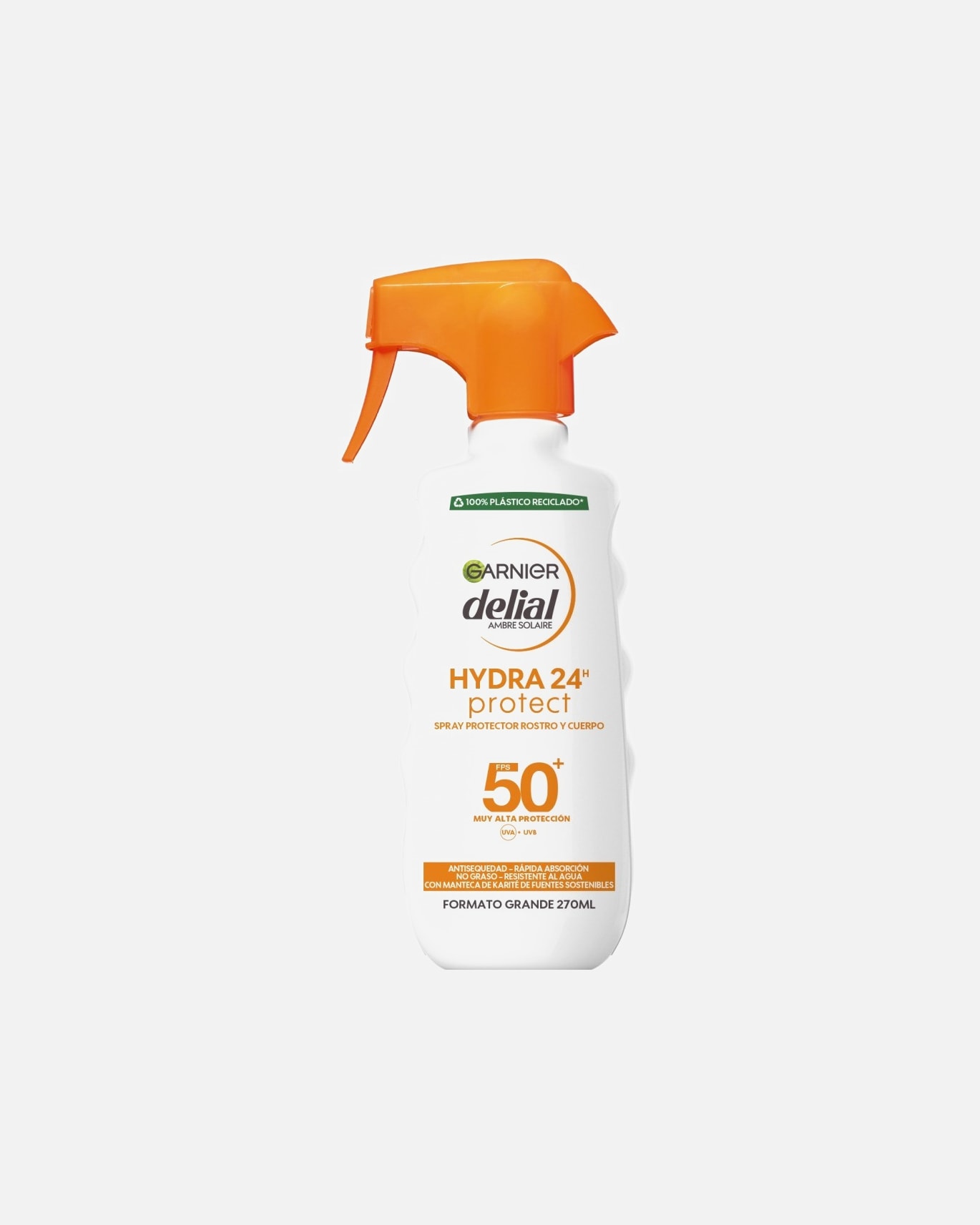 Spray solar para Mujer Garnier Delial Hydra 24 Protector SPF 50+ 270 ml