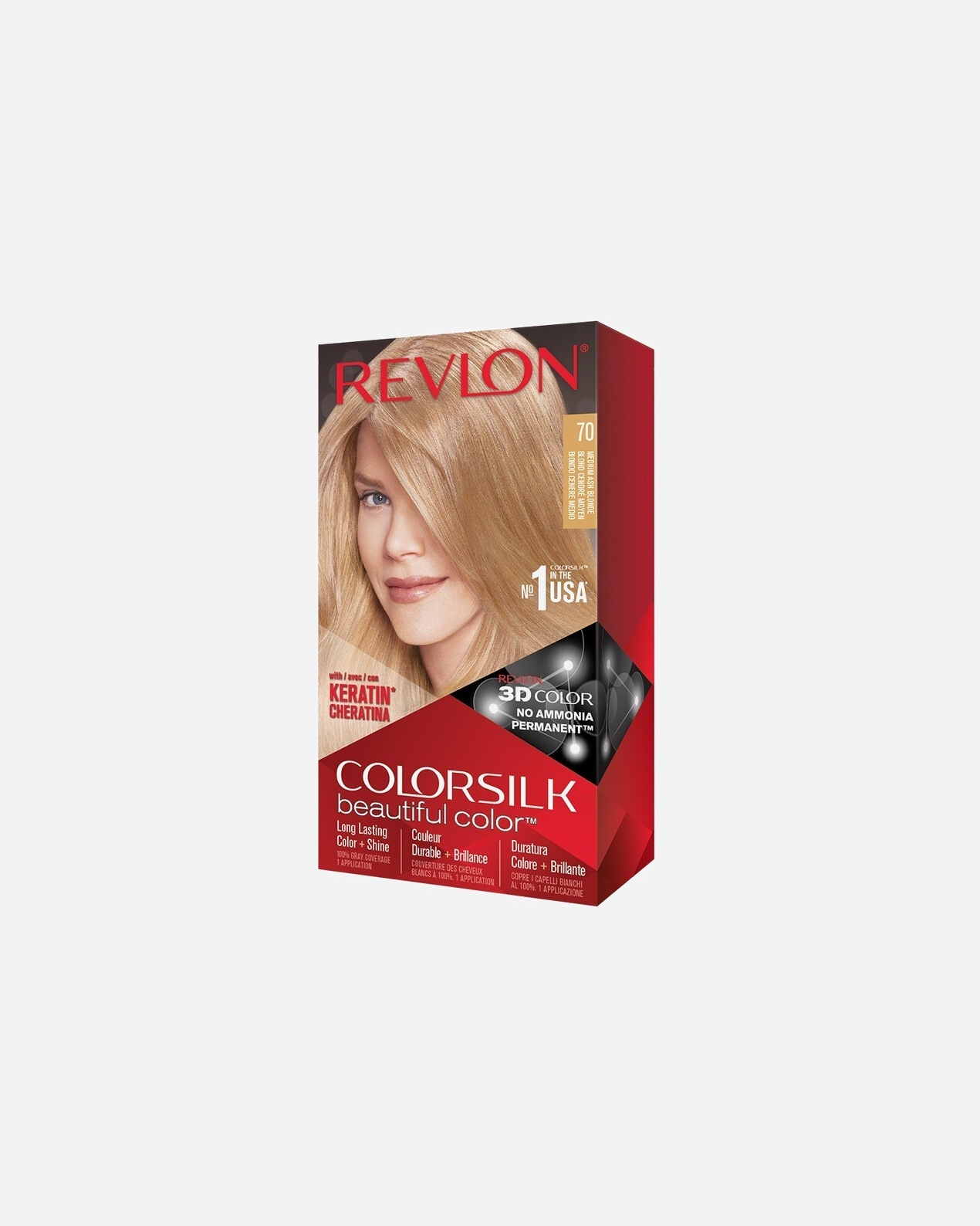 Tinte Capilar para Unisex Revlon ColorSilk Beautiful Color 70 - Rubio Ceniza Medio