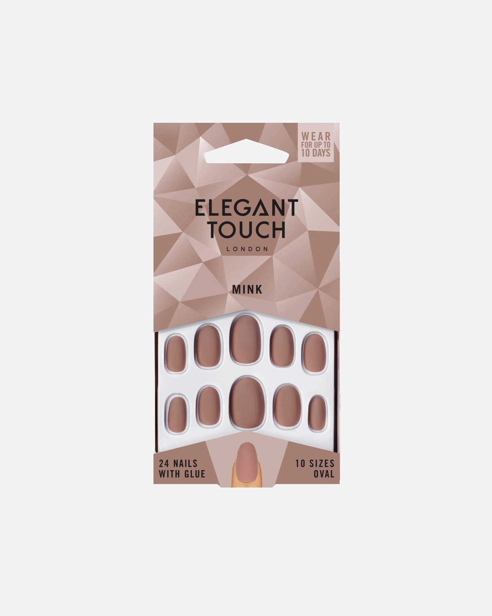 Uñas postizas para Unisex Elegant Touch Nude Nails Mink 1 Pieza