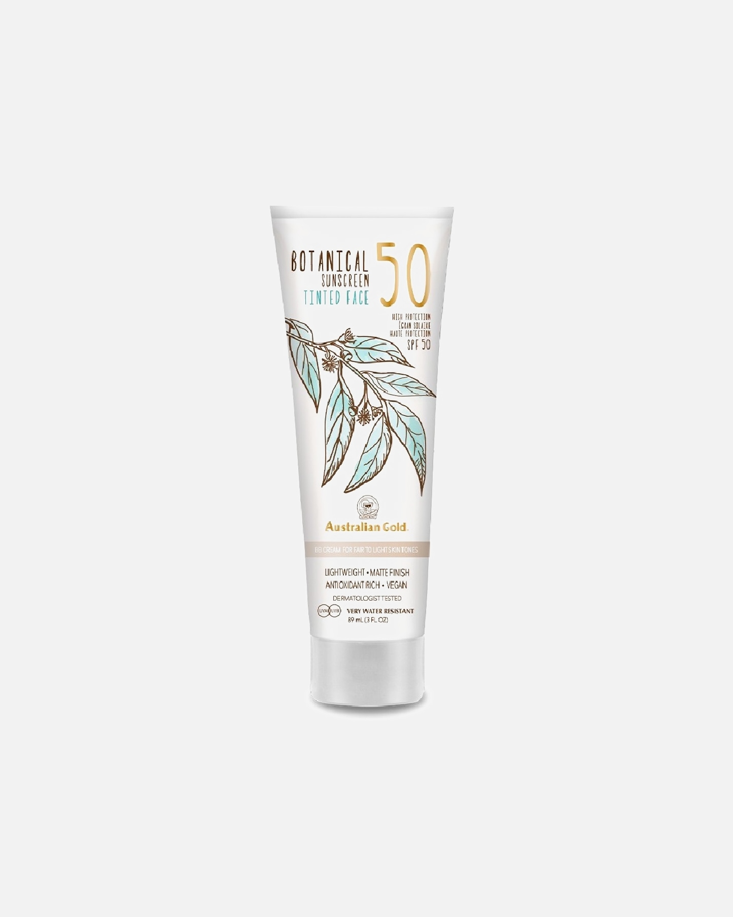 Loción de cara para Unisex Australian Gold Botanical Sunscreen Face SPF50 Fair to Light