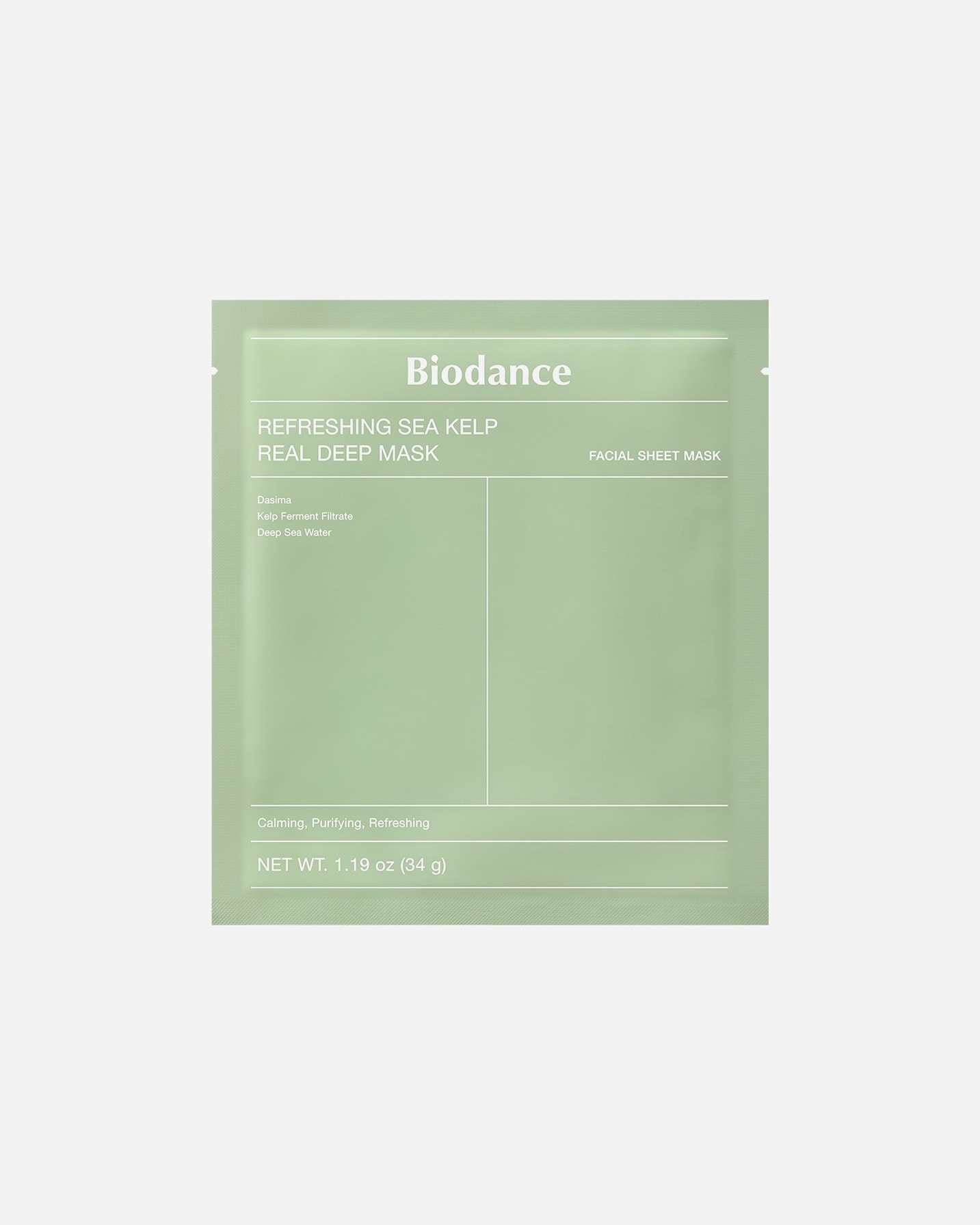 Mascarilla de tela para Unisex Biodance Default Brand Line Refreshing Sea Kelp Real Deep 1 Unidad