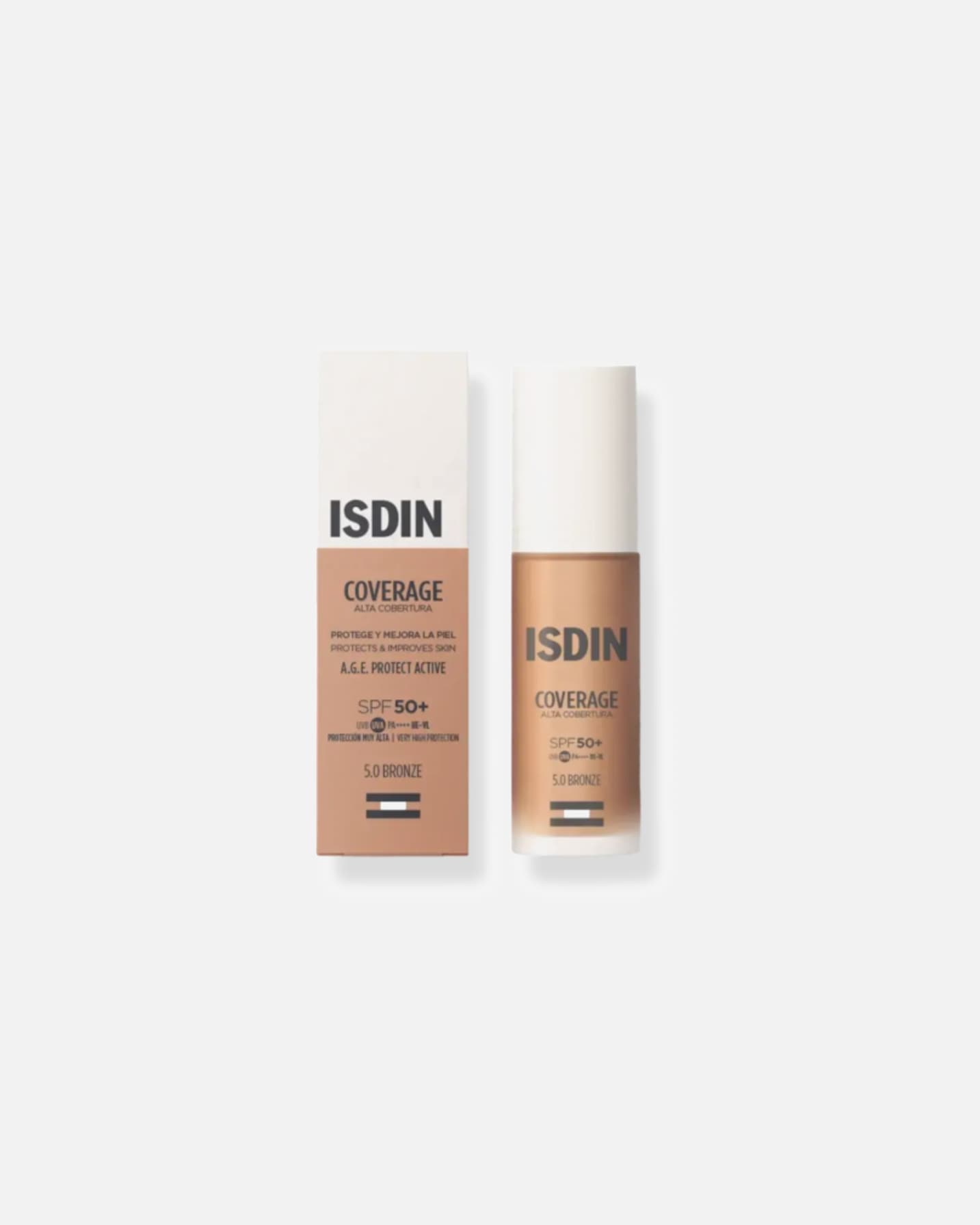 Base para Unisex ISDIN Coverage SPF 50+ 5.0 Bronze