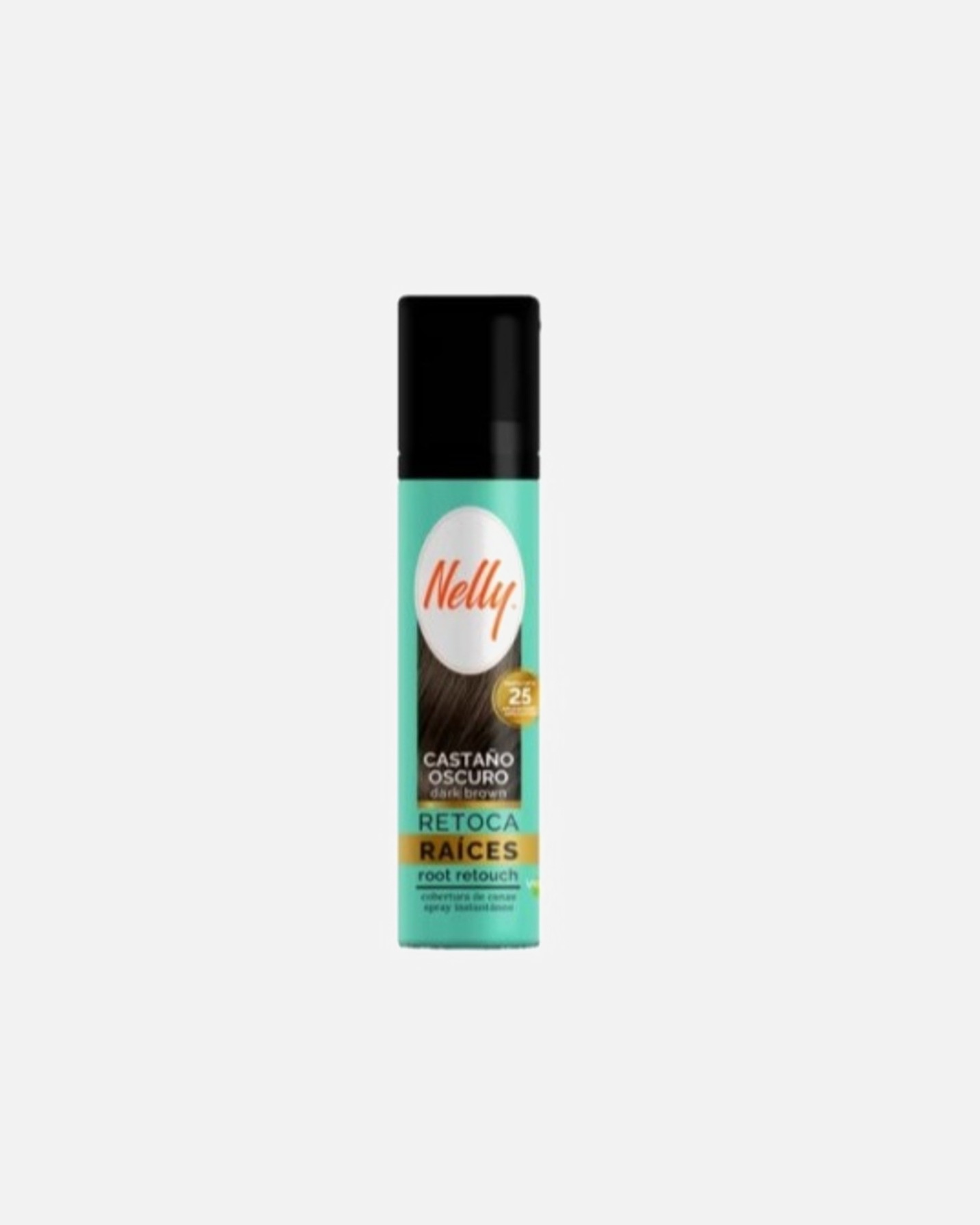 Tinte Spray para Unisex Nelly Retoca Raíces Castaño Oscuro 75 ml