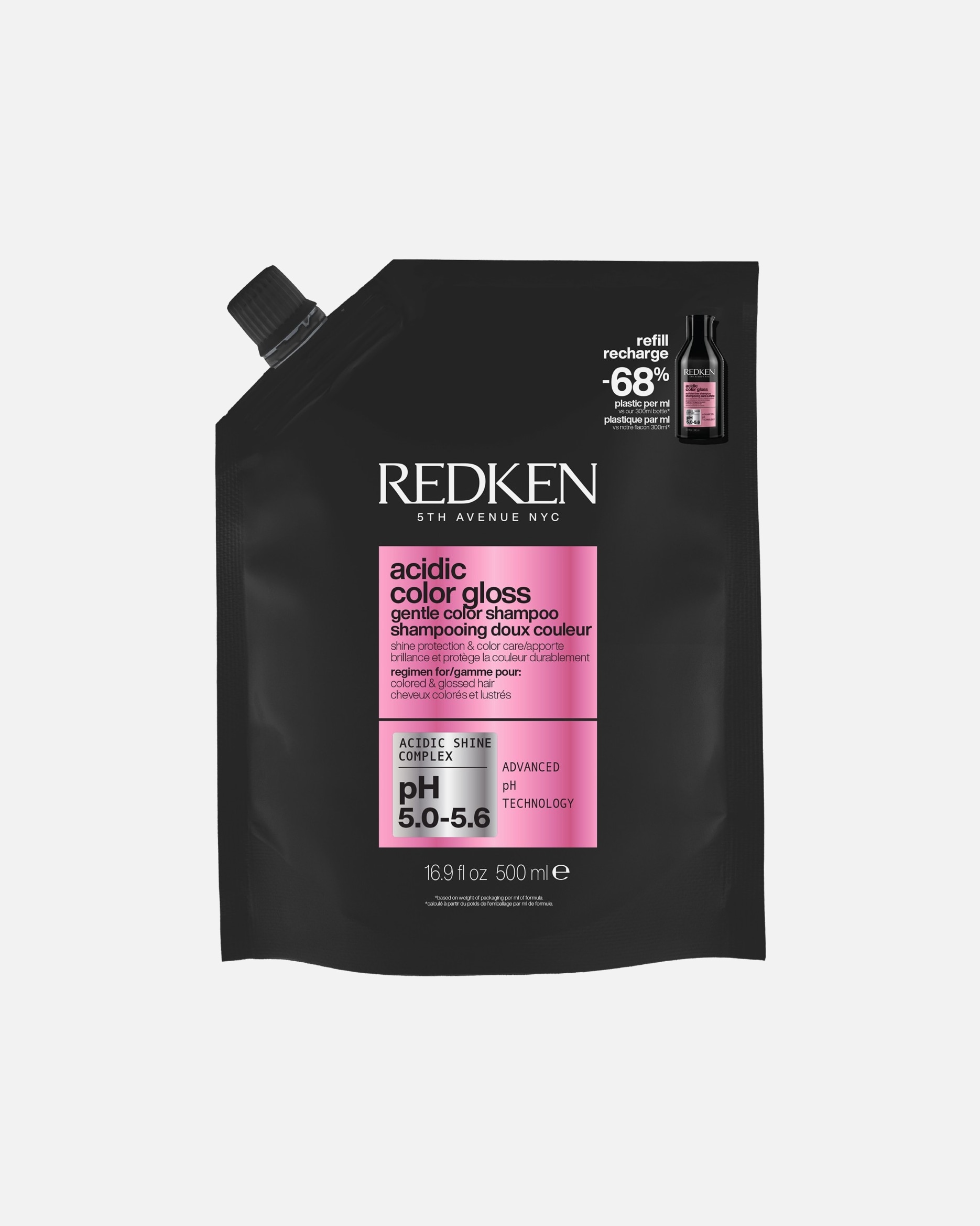 Champú capilar para Unisex Redken Acidic Color Gloss Sin Sulfatos Para Cabello Coloreado Y Brillante 500 ml - Refill