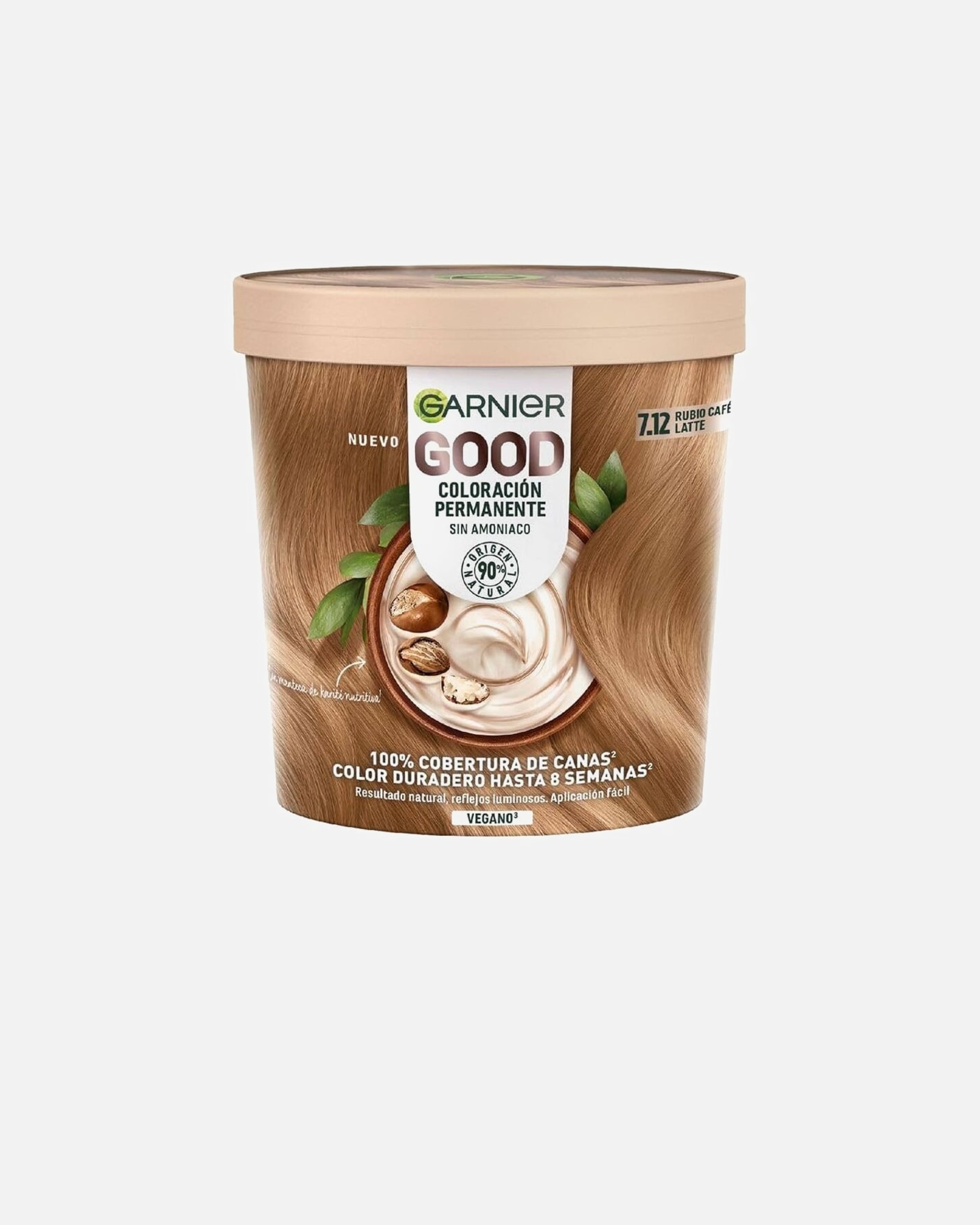 Tinte Capilar para Unisex Garnier GOOD COLORACIÓN PERMANENTE SIN AMONIACO 7.12 Rubio Café Latte