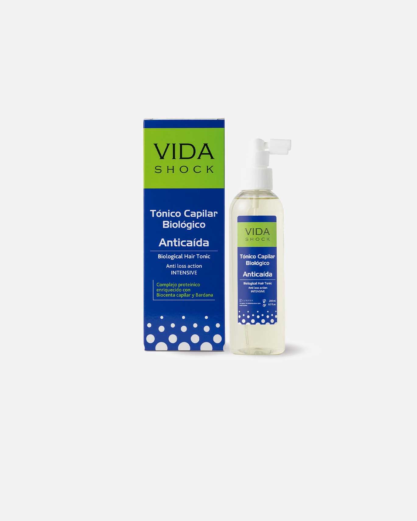 Remedio contra la pérdida de cabello para Unisex Luxana VIDA SHOCK anticaída tónico capilar 200 ml