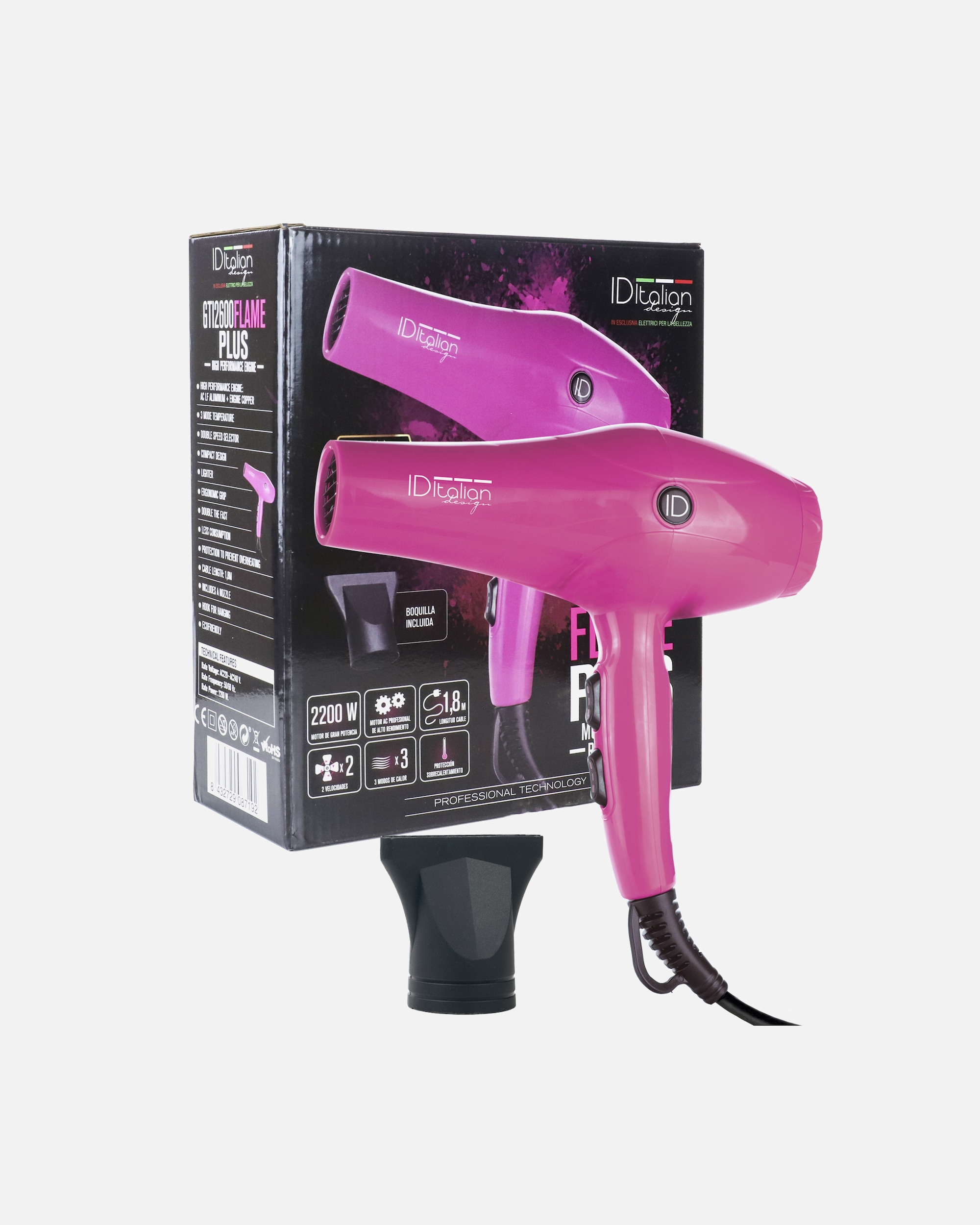 Secador de pelo para Unisex Secador De Pelo Gti 2600 Flame Plus 1 pieza