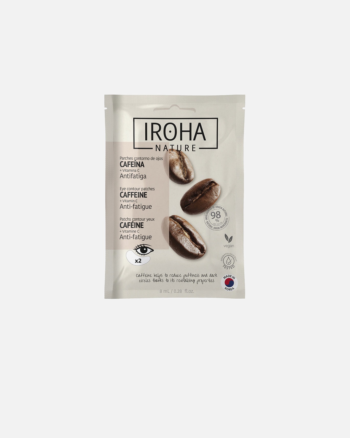 Parches de ojos para Unisex Iroha CAFEINA parches contorno de ojos 8 ml