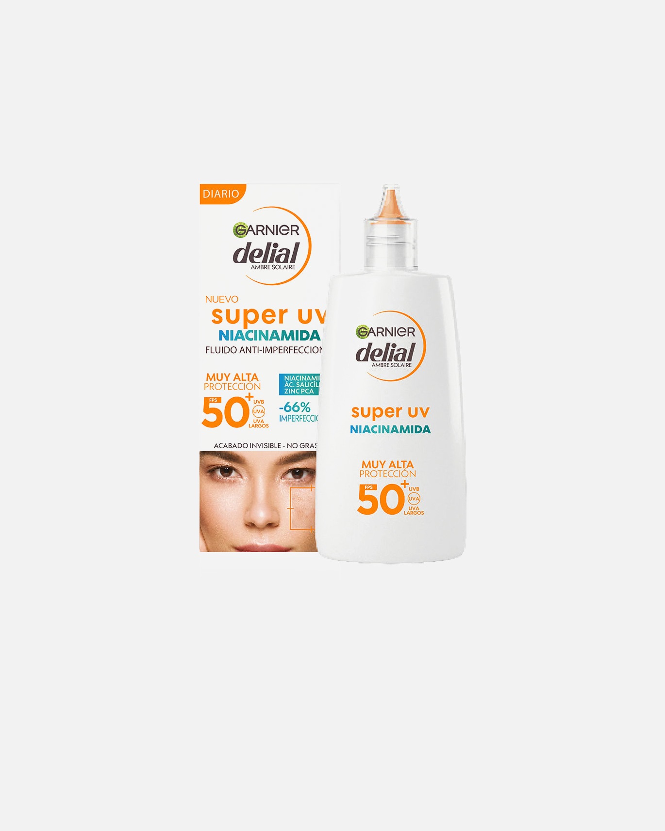Crema solar corporal para Mujer Garnier DELIAL SUPER UV niacinamida anti-imperfecciones SPF50+ 40 ml