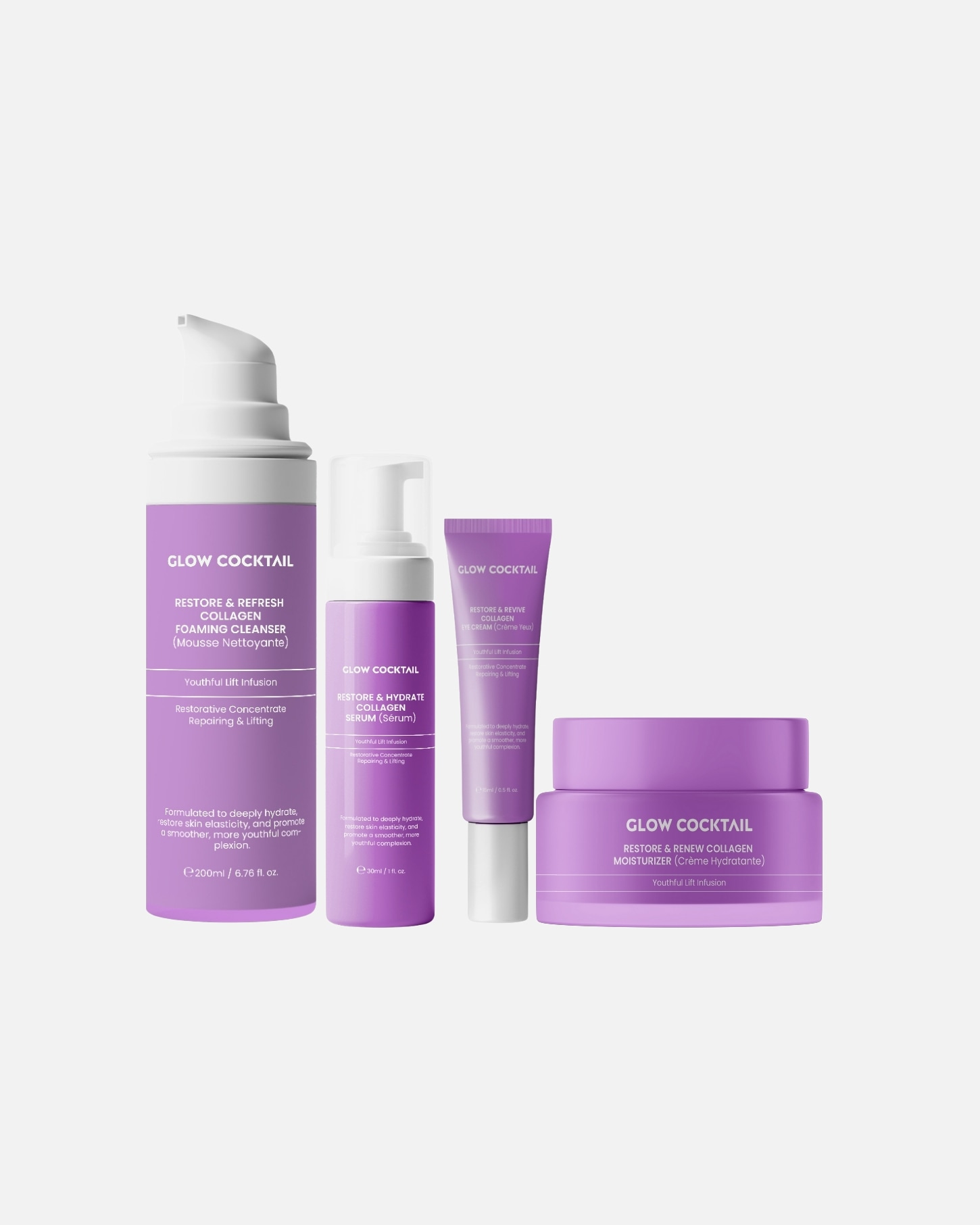 Set de tratamiento facial para Mujer Glow Cocktail Kit completo de ácido hialurónico 1 pieza