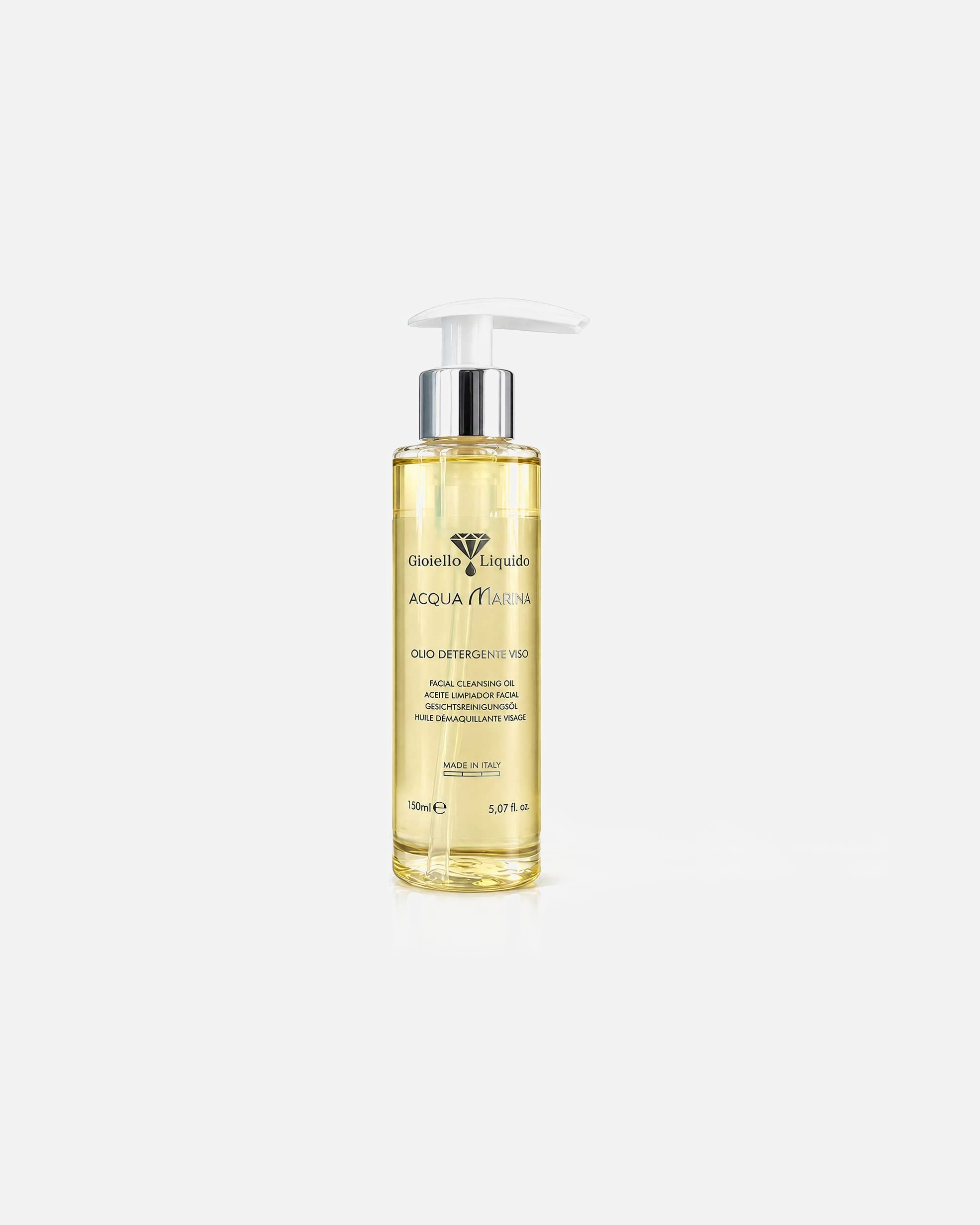Aceite de limpieza facial para Unisex Gioiello Liquido Aceite limpiador facial "Acqua Marina" 150 ml