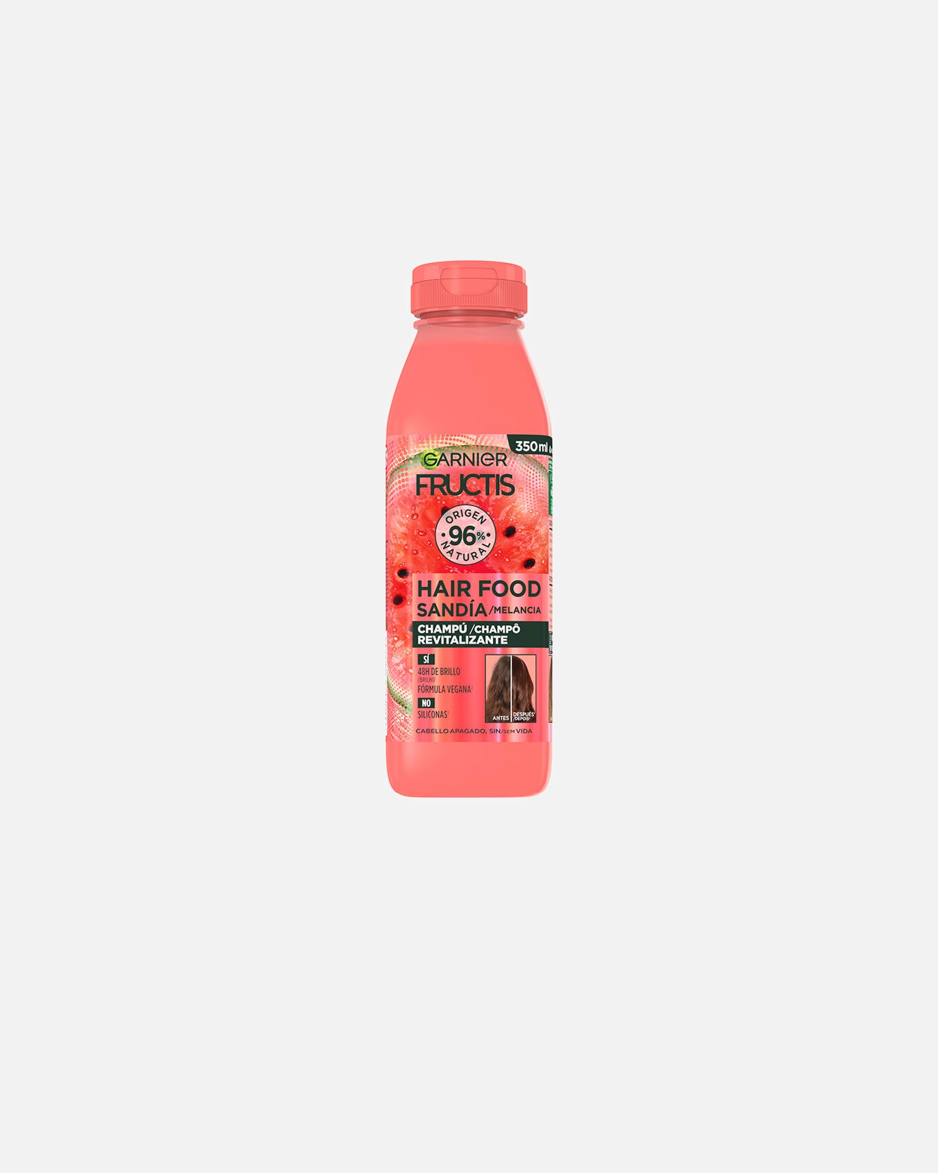Champú capilar para Unisex Garnier FRUCTIS HAIR FOOD SANDÍA champú revitalizante 350 ml
