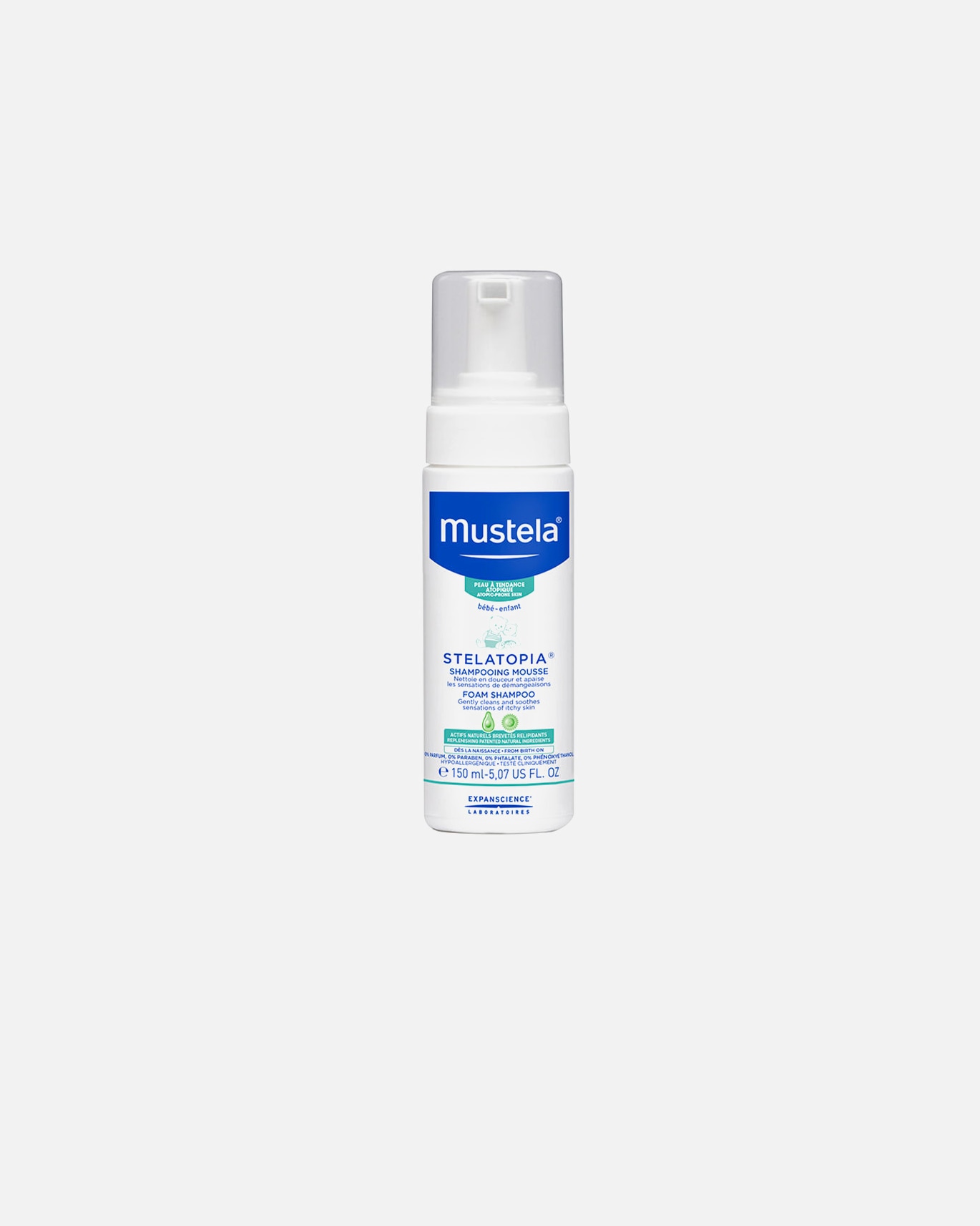 Champú de bebe para Unisex Mustela STELATOPIA champú mousse 150 ml