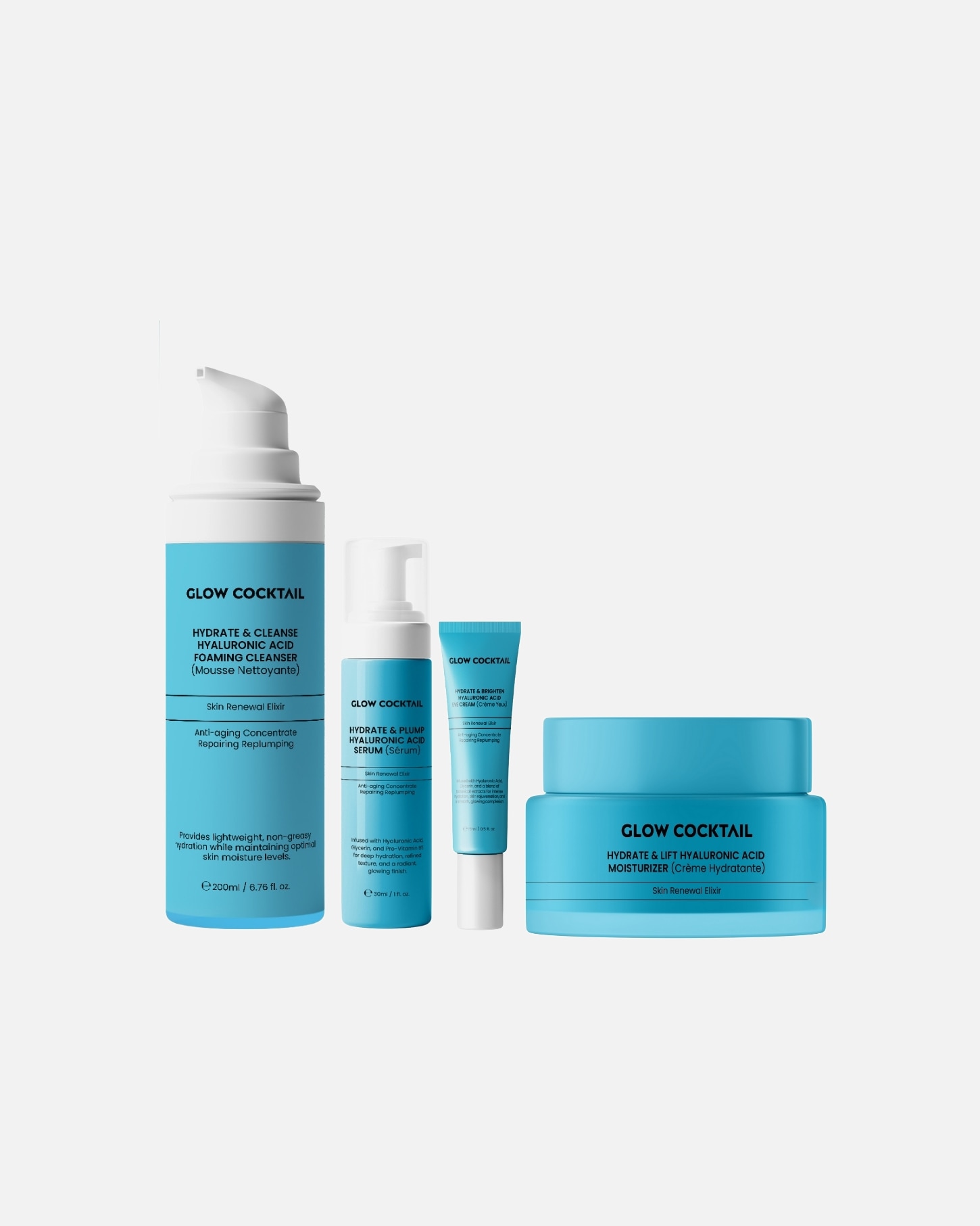 Set de tratamiento facial para Mujer Glow Cocktail Kit completo de ácido hialurónico 1 pieza