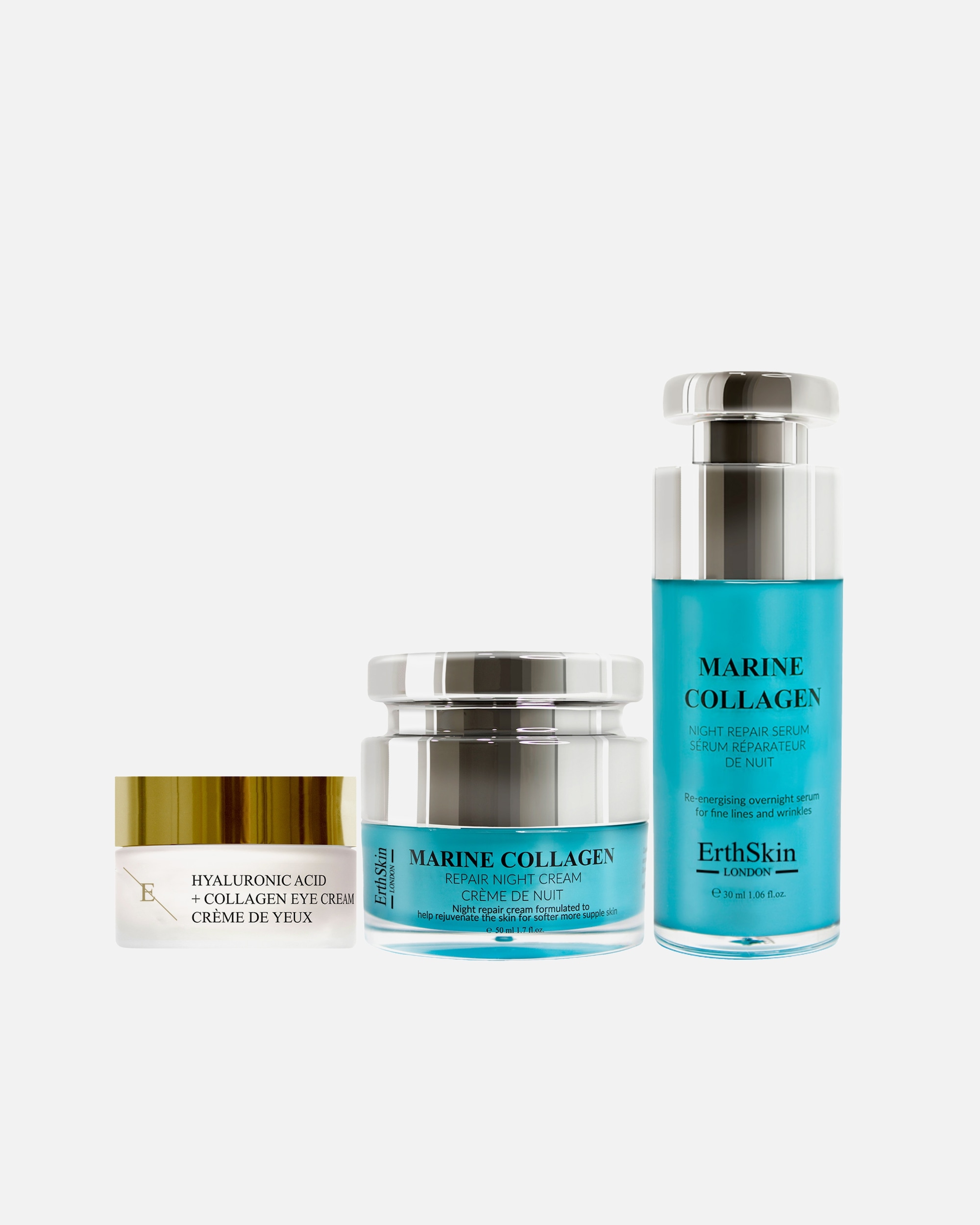 Set de tratamiento facial para Mujer ErthSkin London Kit de reparación Marine Eye & Night 1 pieza