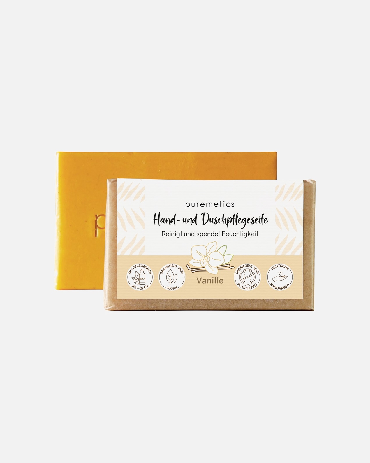 Jabón de manos para Mujer puremetics Jabón de manos y ducha de vainilla 75 g