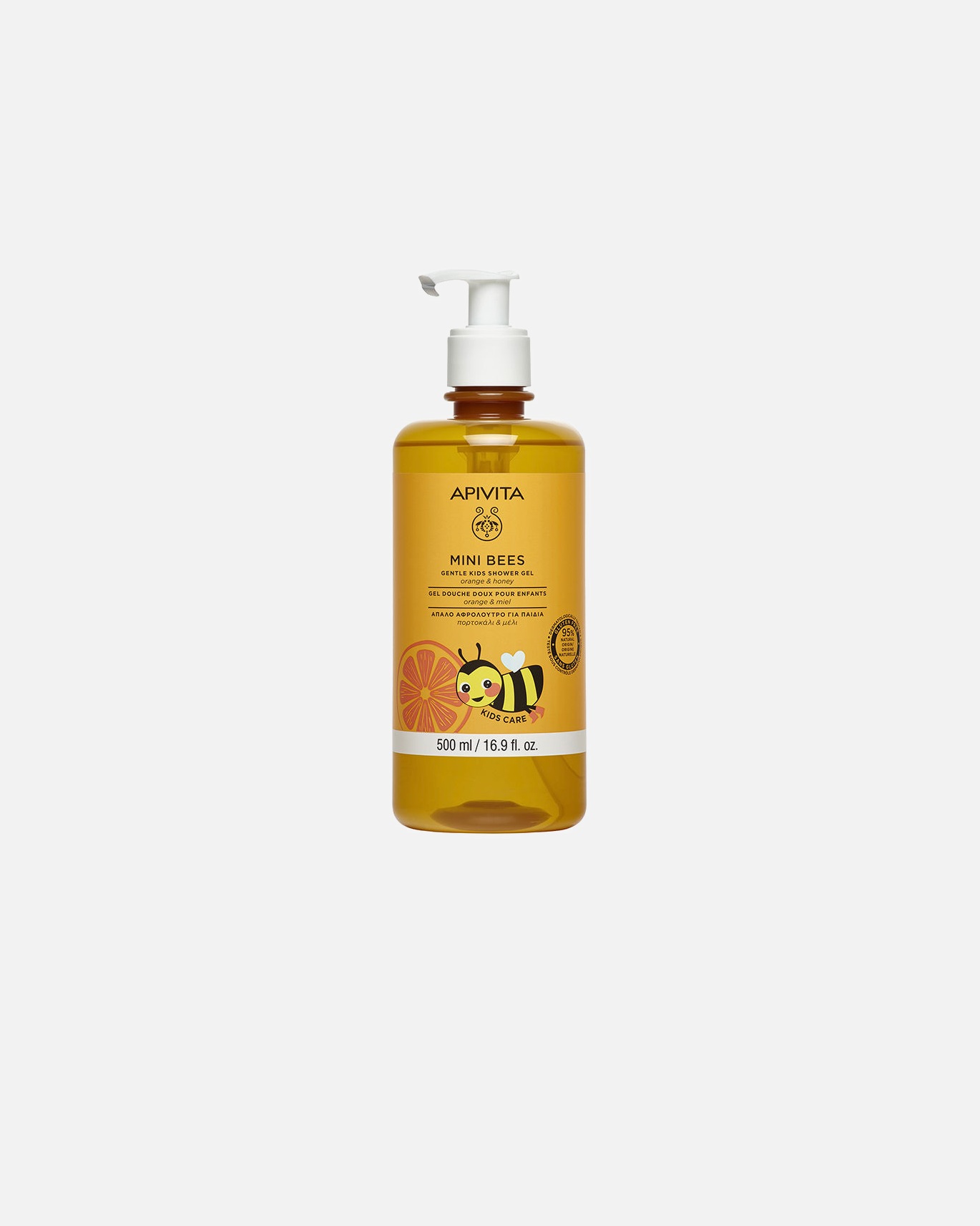 Gel de ducha bebé para Unisex Apivita Mini Bees Gel de ducha suave para niños apto para pieles sensibles 500 ml