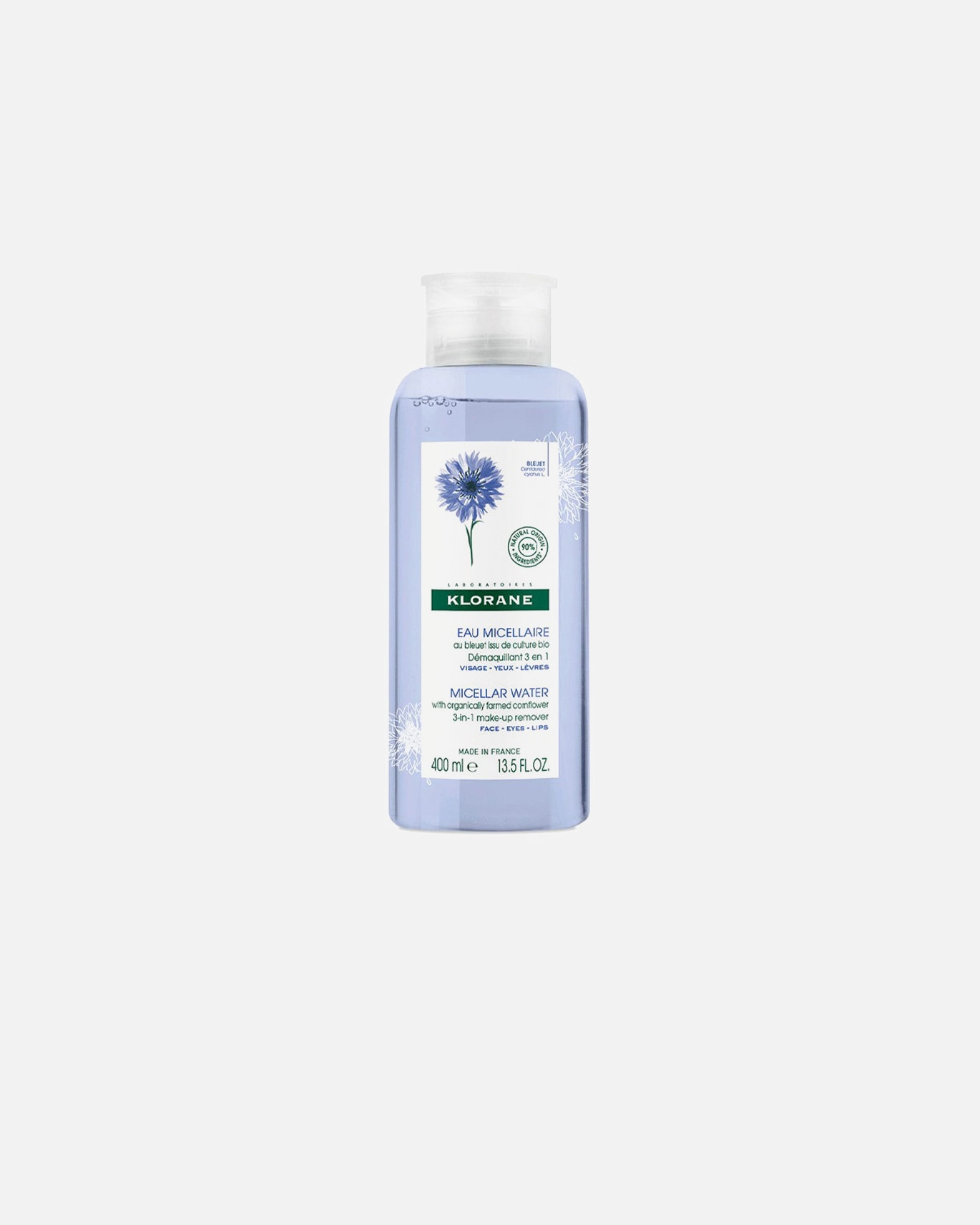 Agua micelar para Unisex Klorane ACIANO BIO agua micelar desmaquillante 400 ml