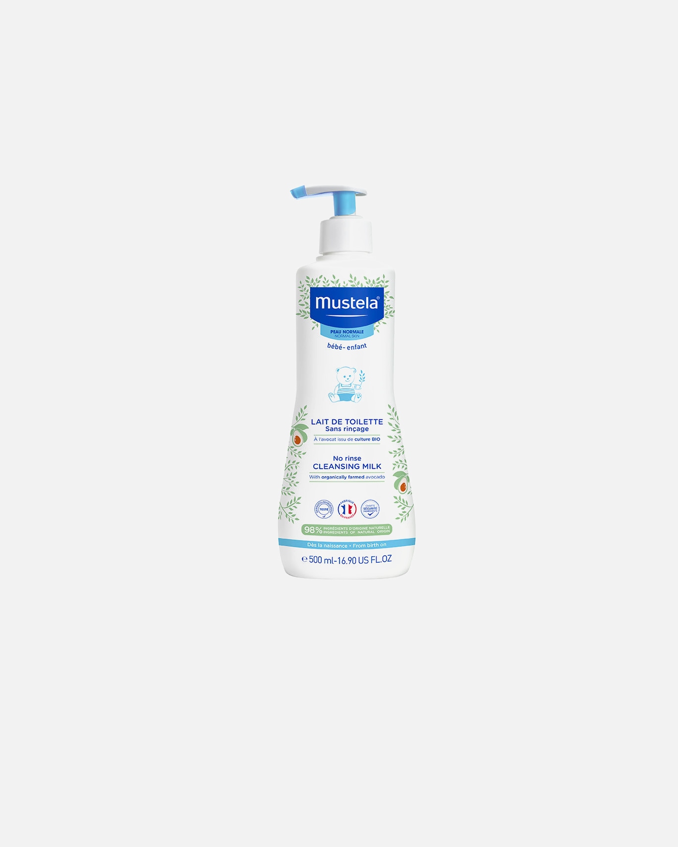 Gel de ducha bebé para Unisex Mustela BEBÉ-NIÑO loción aguacate BIO 500 ml