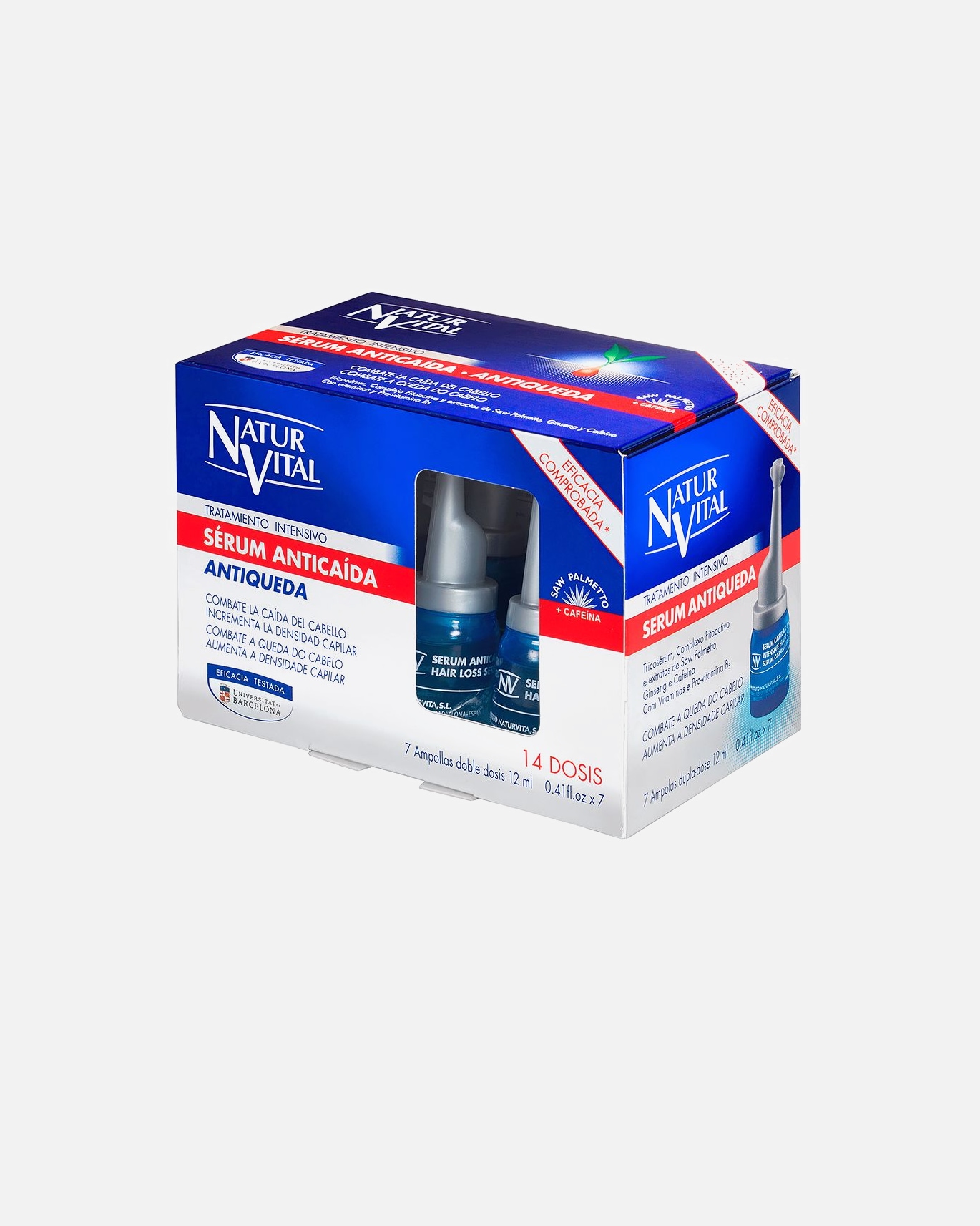 Baño capilar para Unisex Natur Vital SERUM ANTICAÍDA tratamiento intensivo ampollas 12 ml